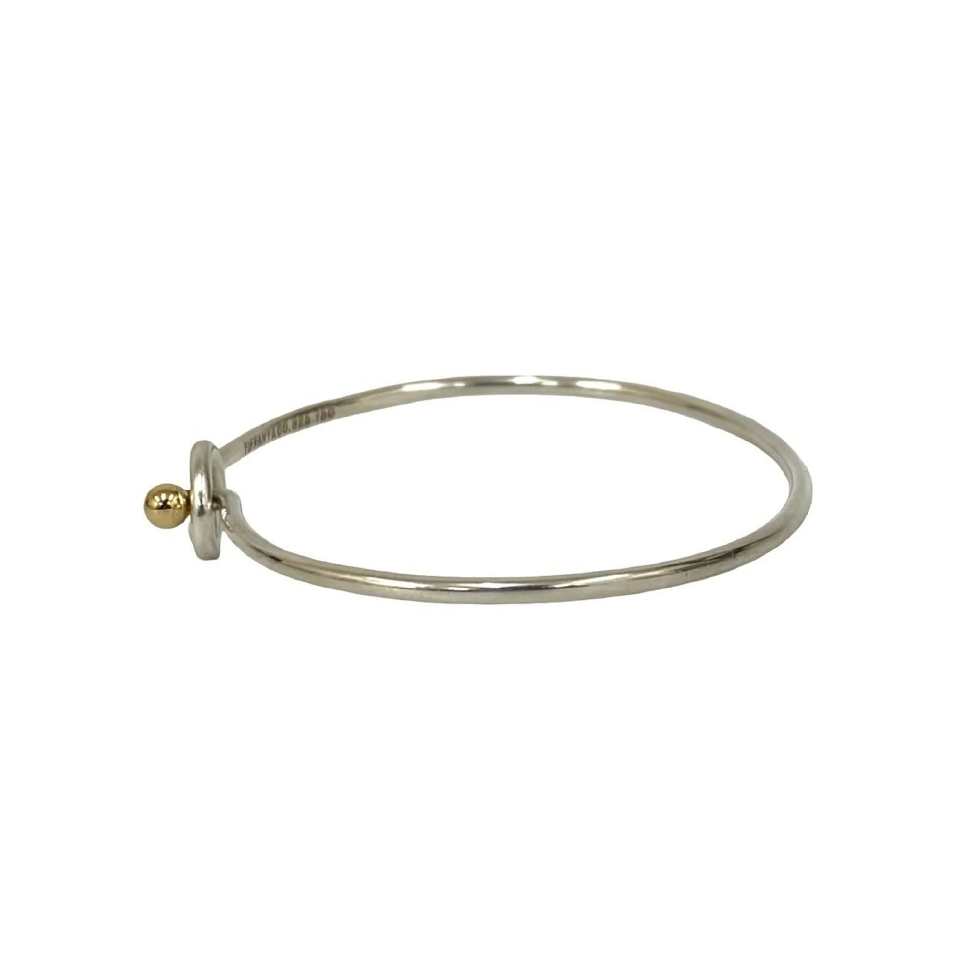 Love Knot Bangle Bracelet 18K Gold and Sterling Silver - Image 4