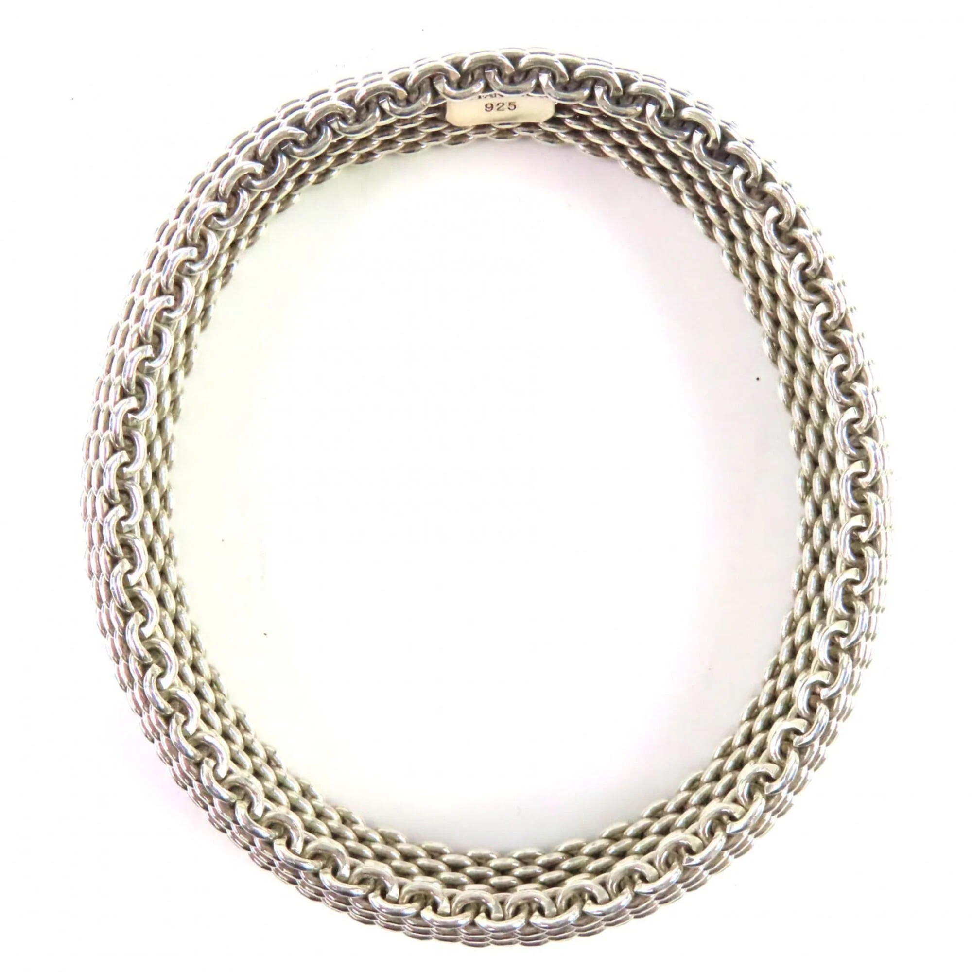 Mesh Bangle Bracelet Sterling Silver - Image 5