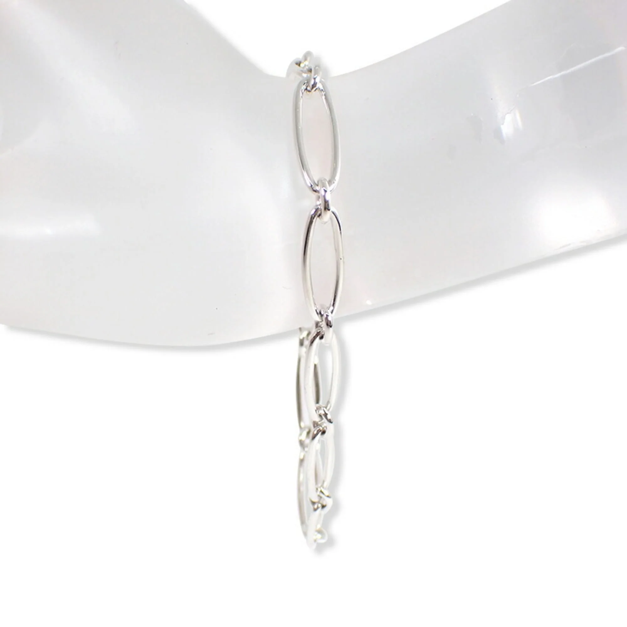 Oval Link Chain Bracelet Sterling Silver - Image 2