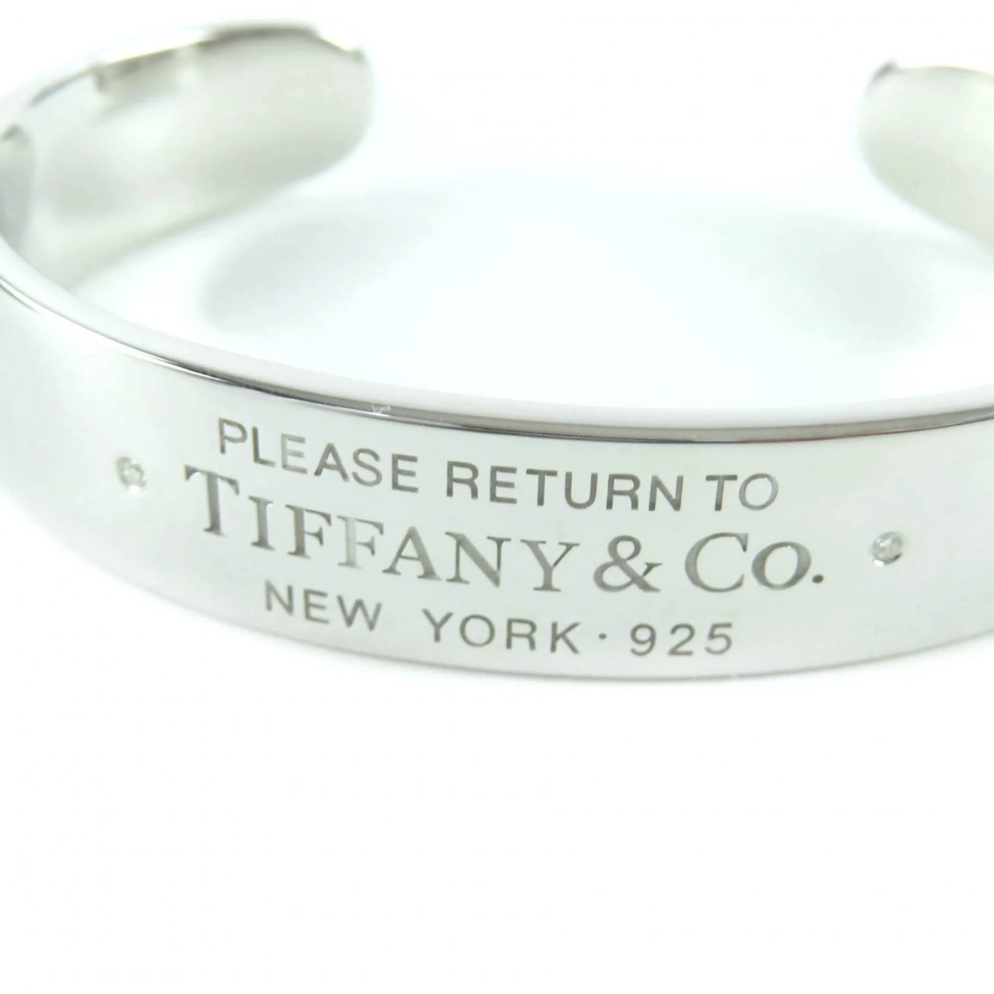 Return To Narrow Cuff Bracelet Sterling Silver Small with Diamond - Image 5