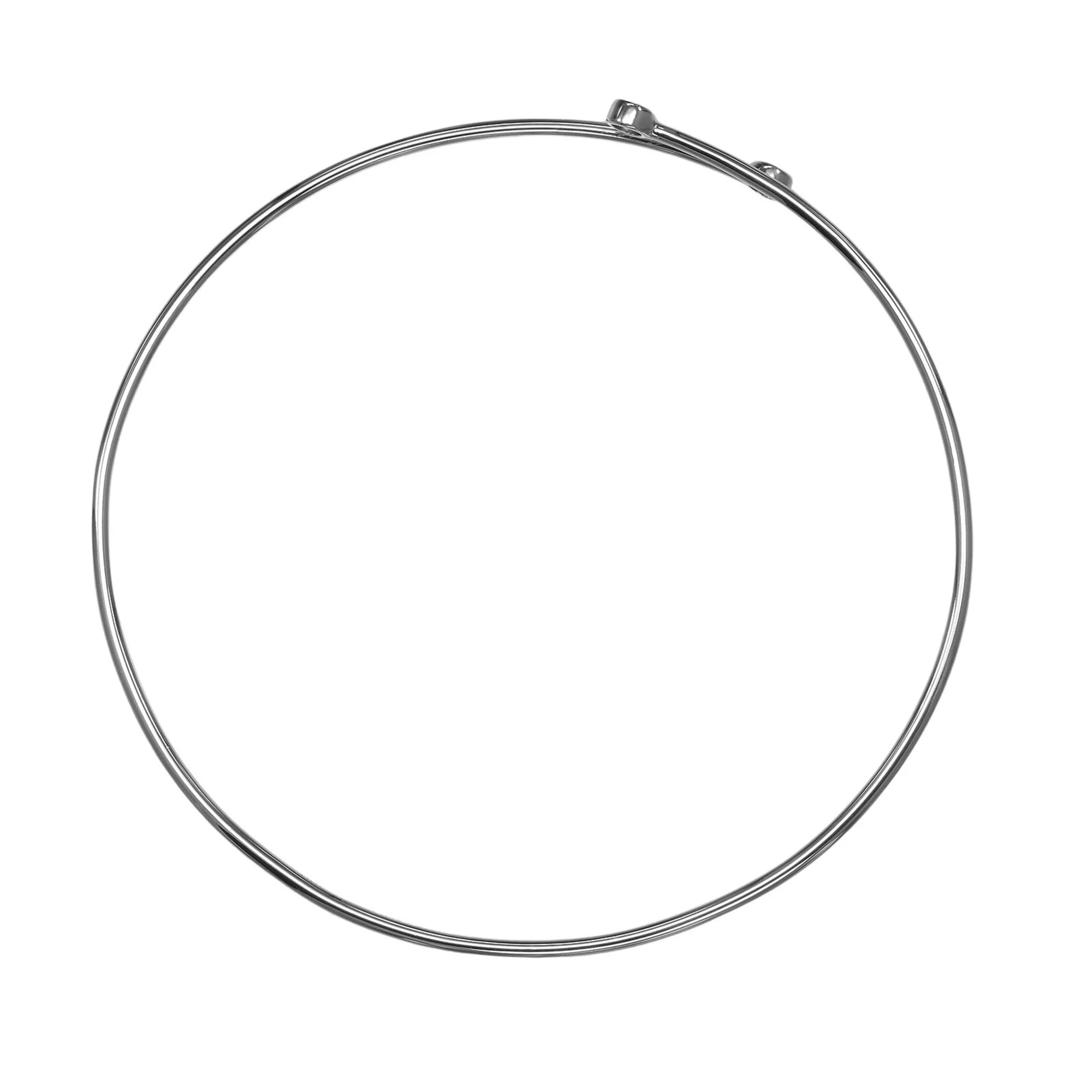 Single Row Hoop Bracelet Platinum with Diamonds - Image 3