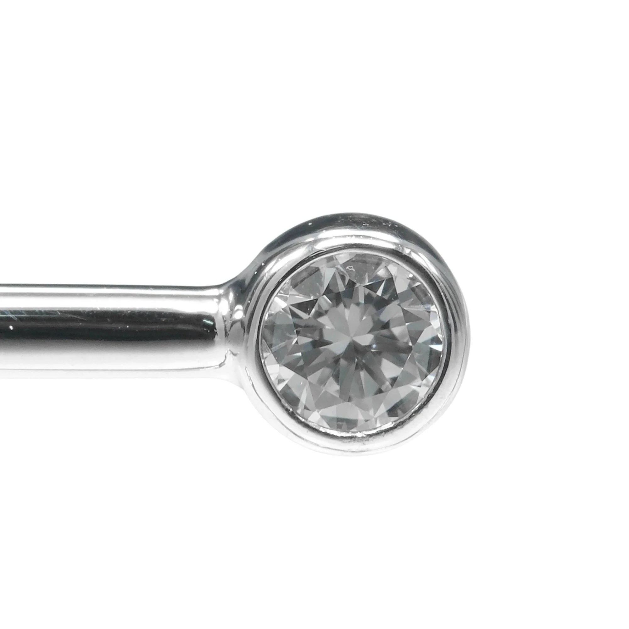 Single Row Hoop Bracelet Platinum with Diamonds - Image 5