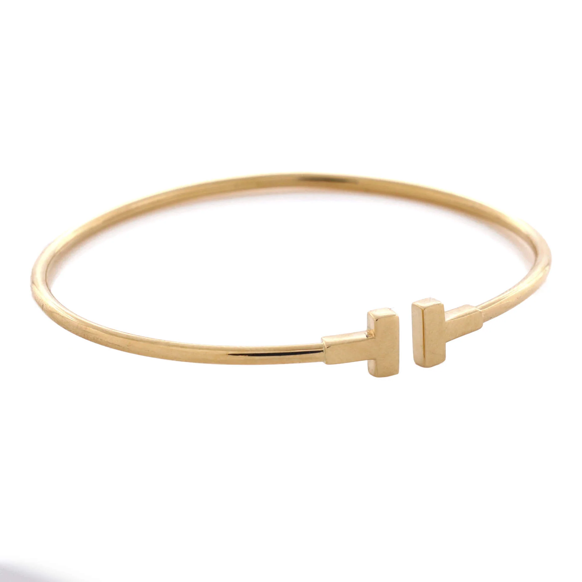 T Wire Bracelet 18K Yellow Gold Narrow - Image 2