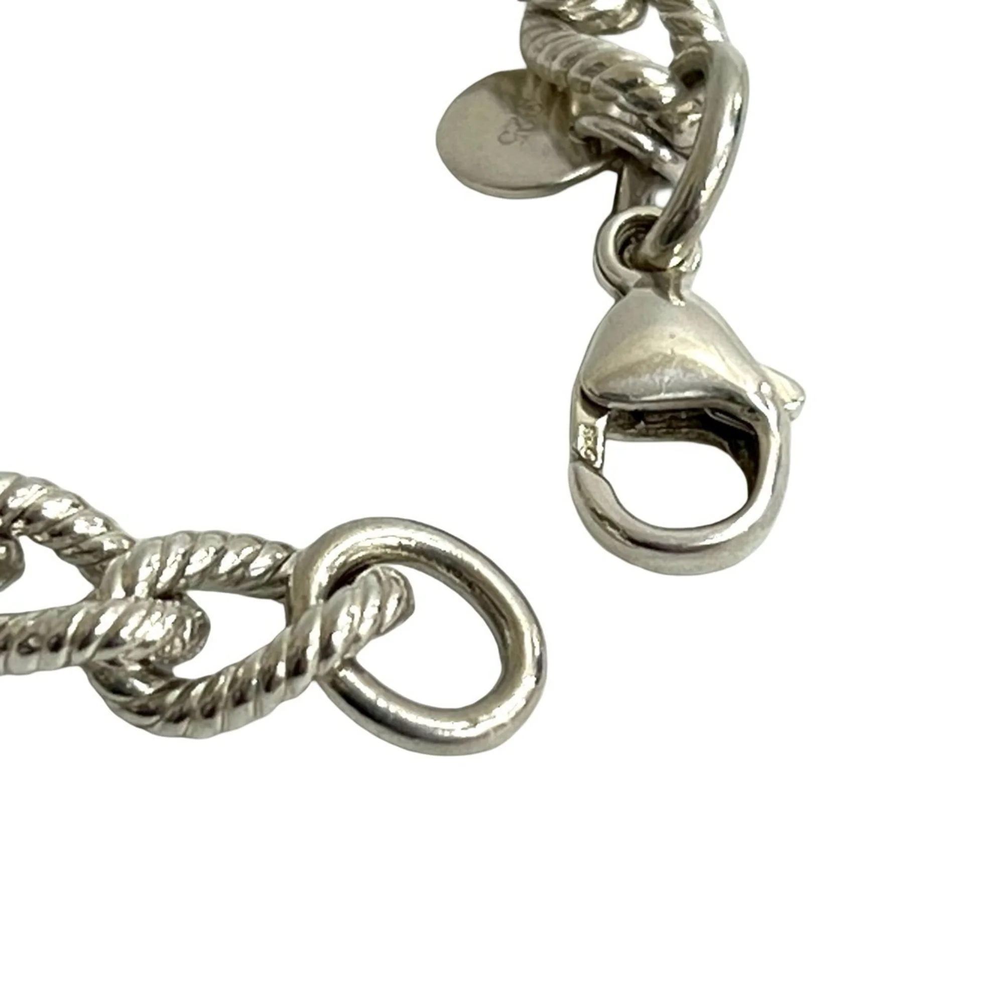 Twist Rope Link Bangle Sterling Silver Bracelet - Image 4