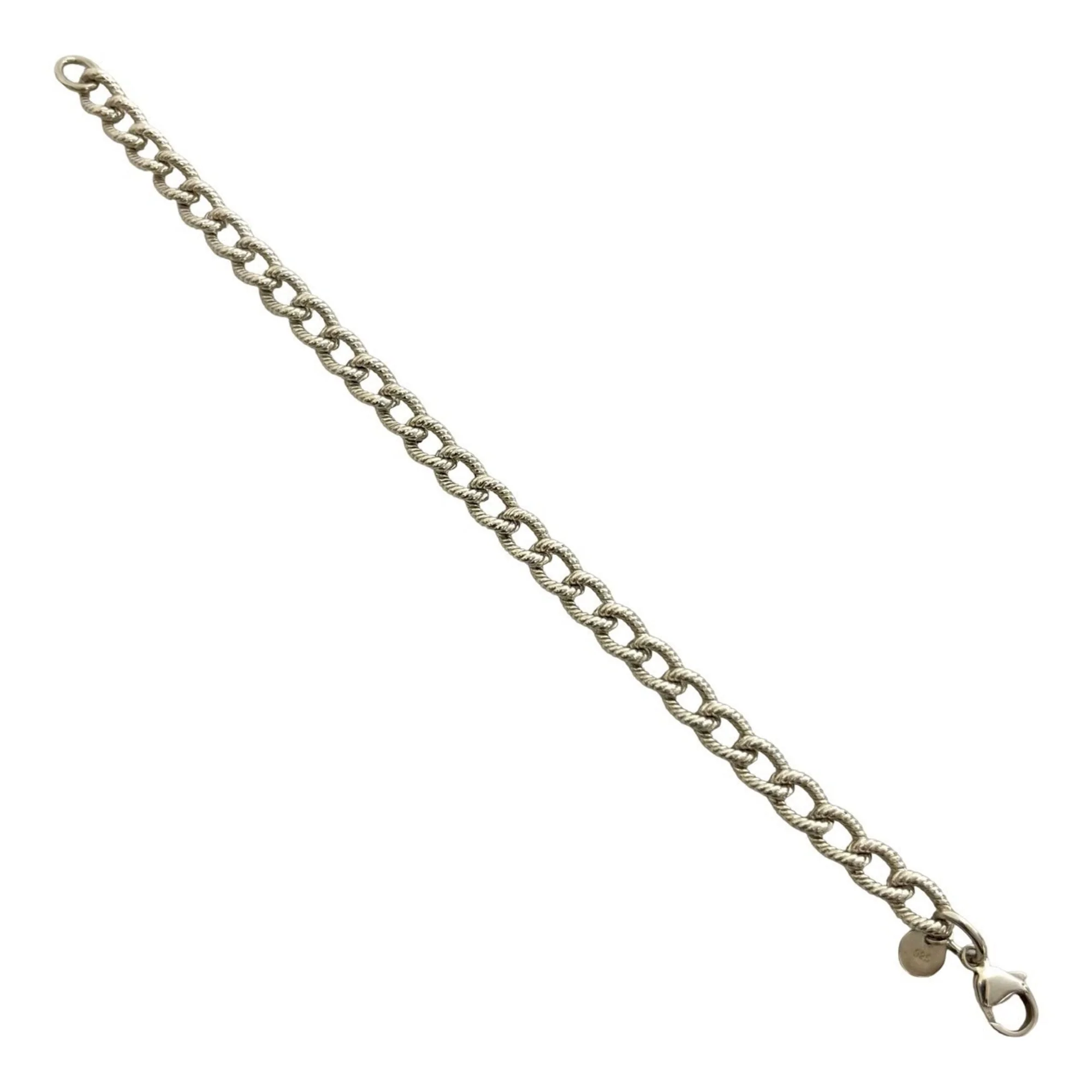 Twist Rope Link Bangle Sterling Silver Bracelet - Image 5
