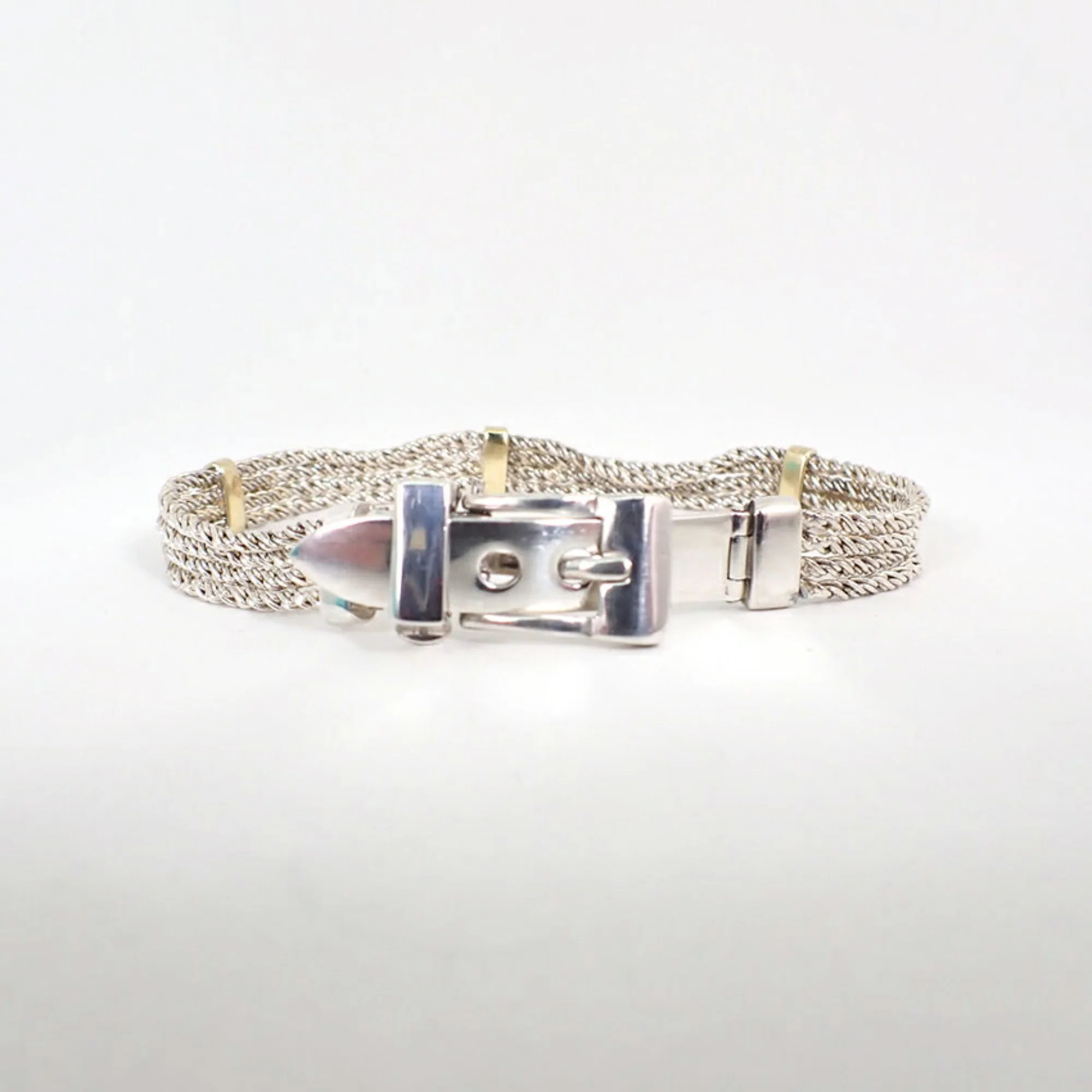 Vintage Rope Ceinture Bracelet 18K Yellow Gold and Sterling Silver - Image 6