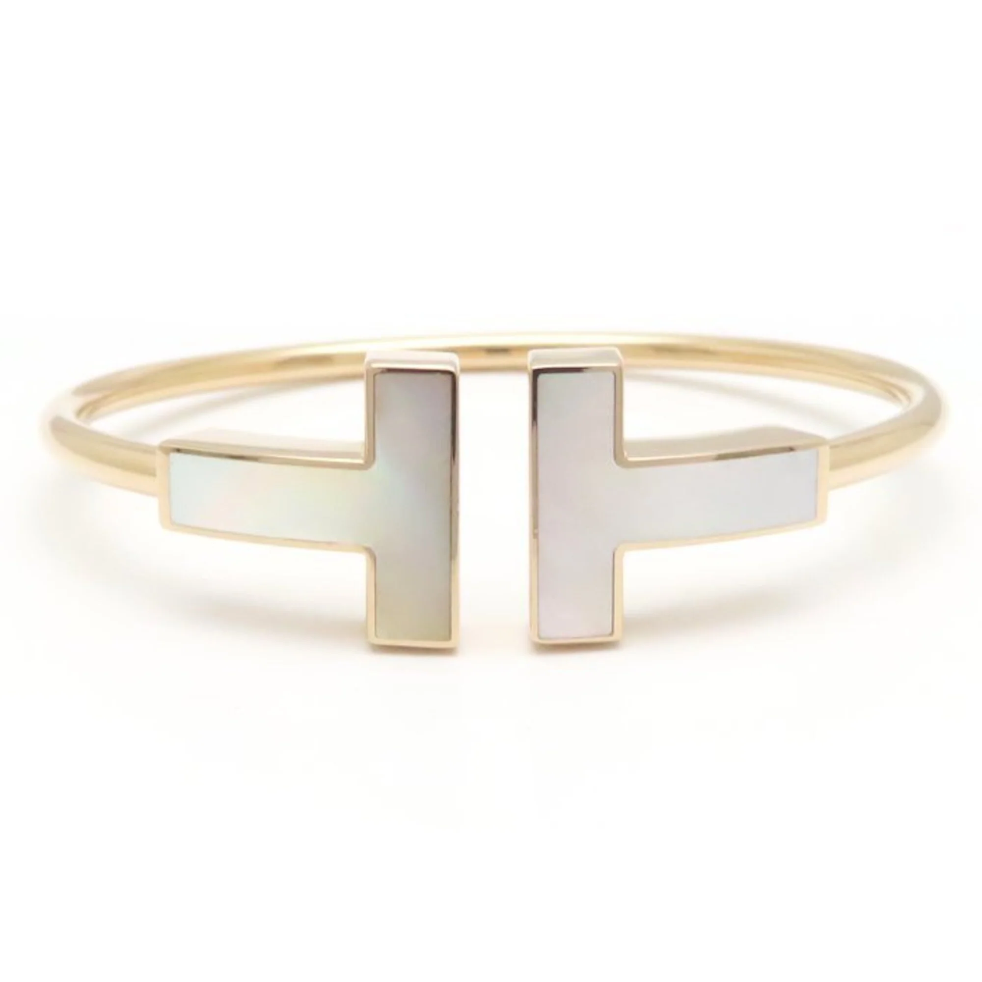 Wire Bracelet 18K Rose Gold with Mother of Pearl - Image 2