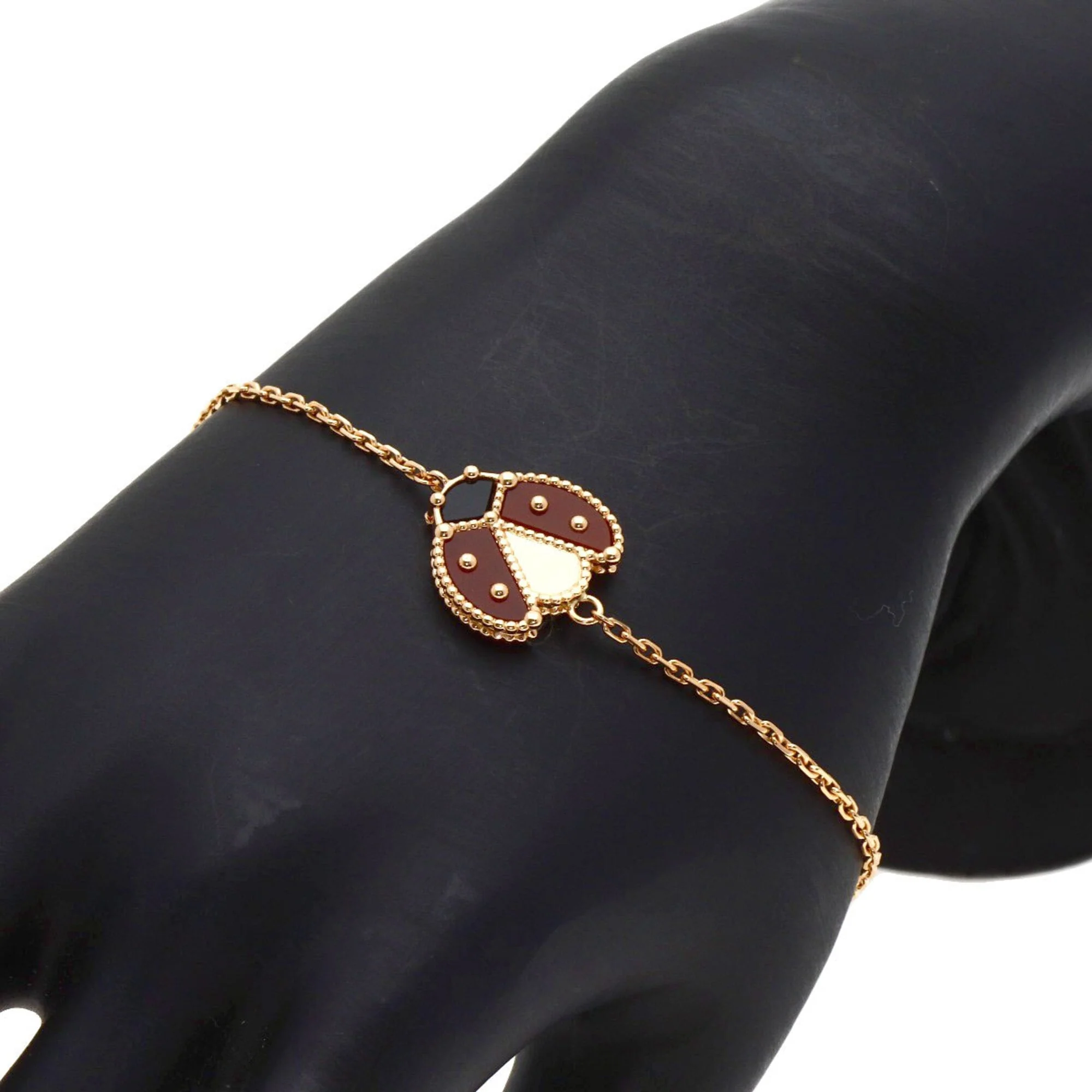 Bracelet 18K Rose Gold with Carnelian and Onyx - Image 5