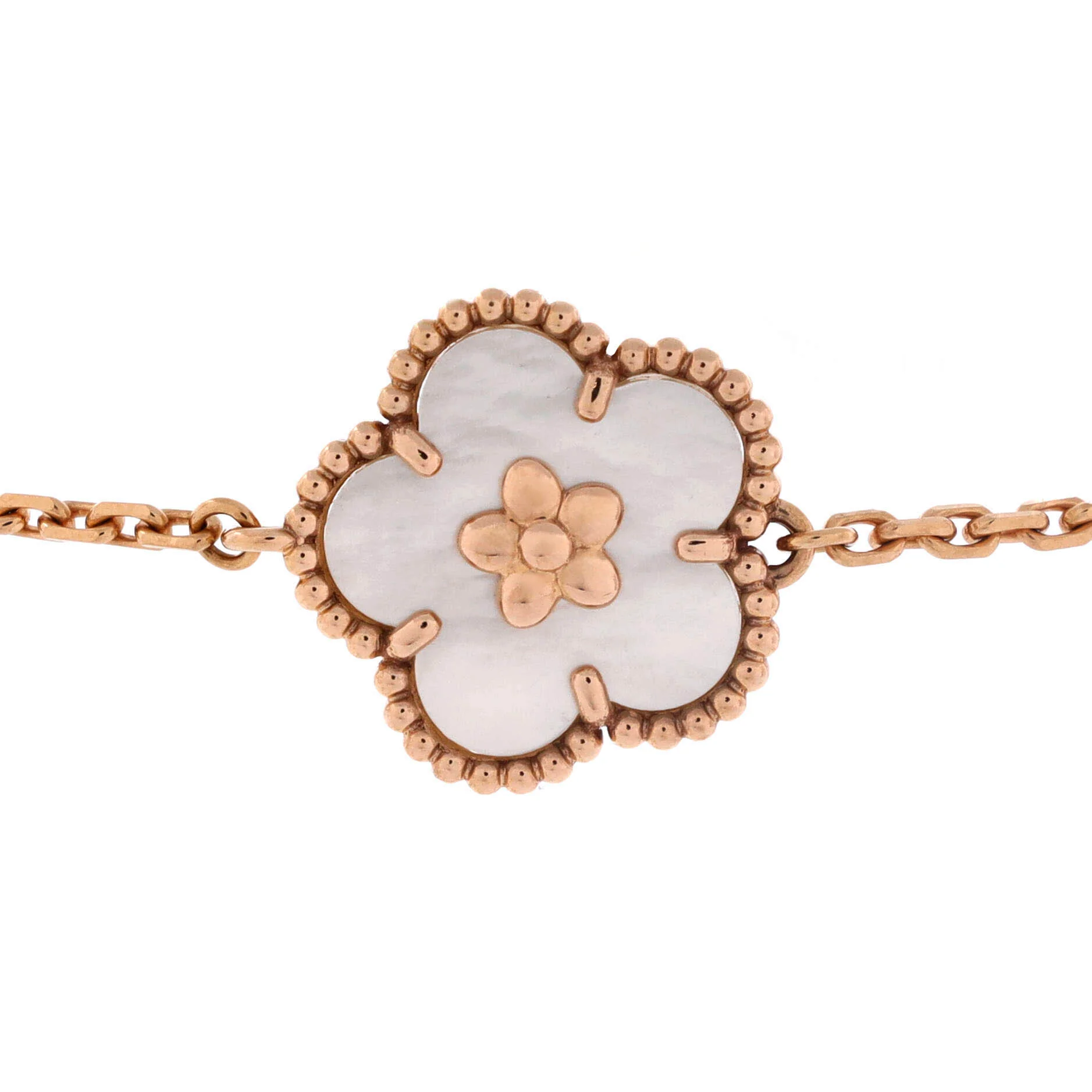 Lucky Spring Plum Blossom Bracelet 18K Rose Gold and Mother of Pearl - Image 2