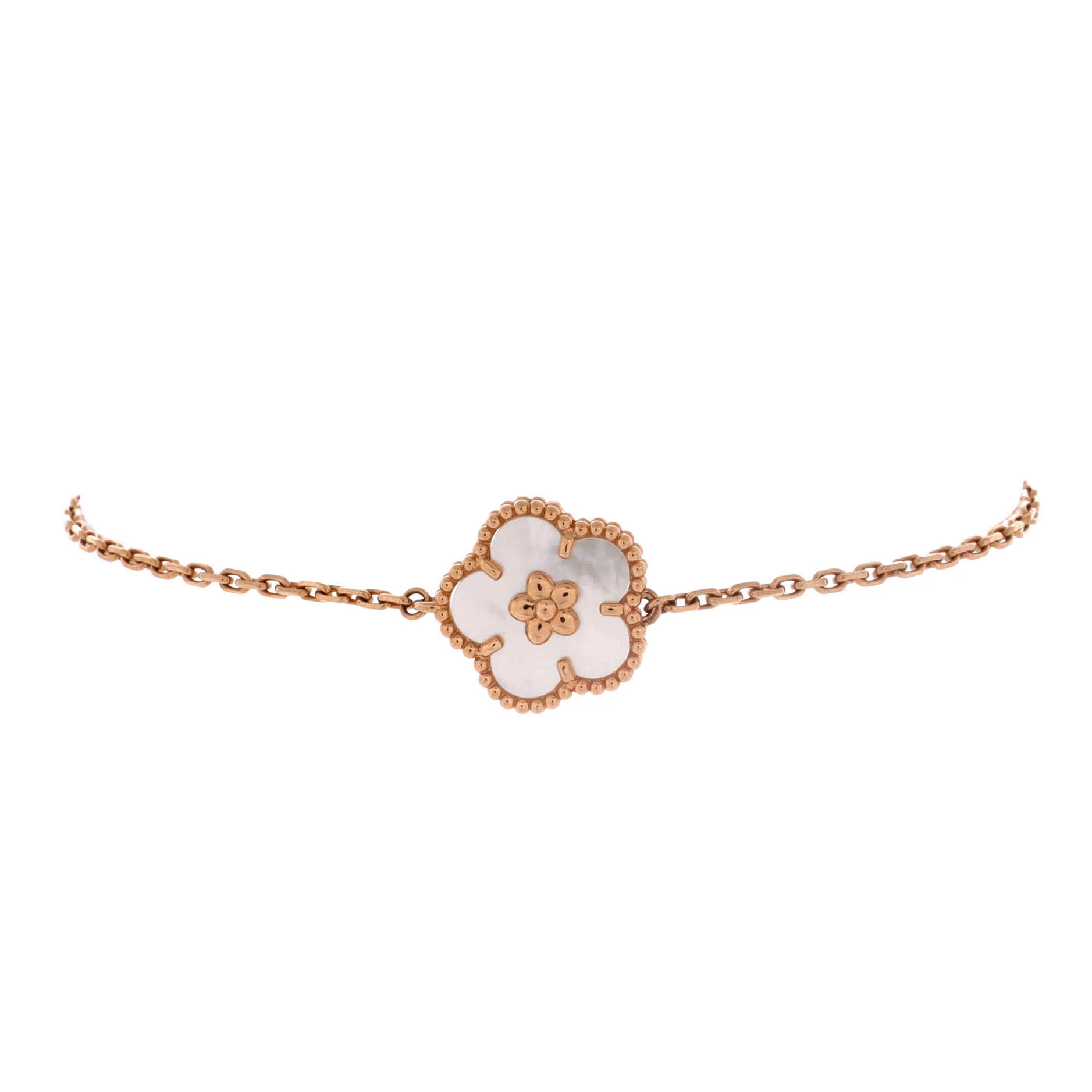 Lucky Spring Plum Blossom Bracelet 18K Rose Gold and Mother of Pearl