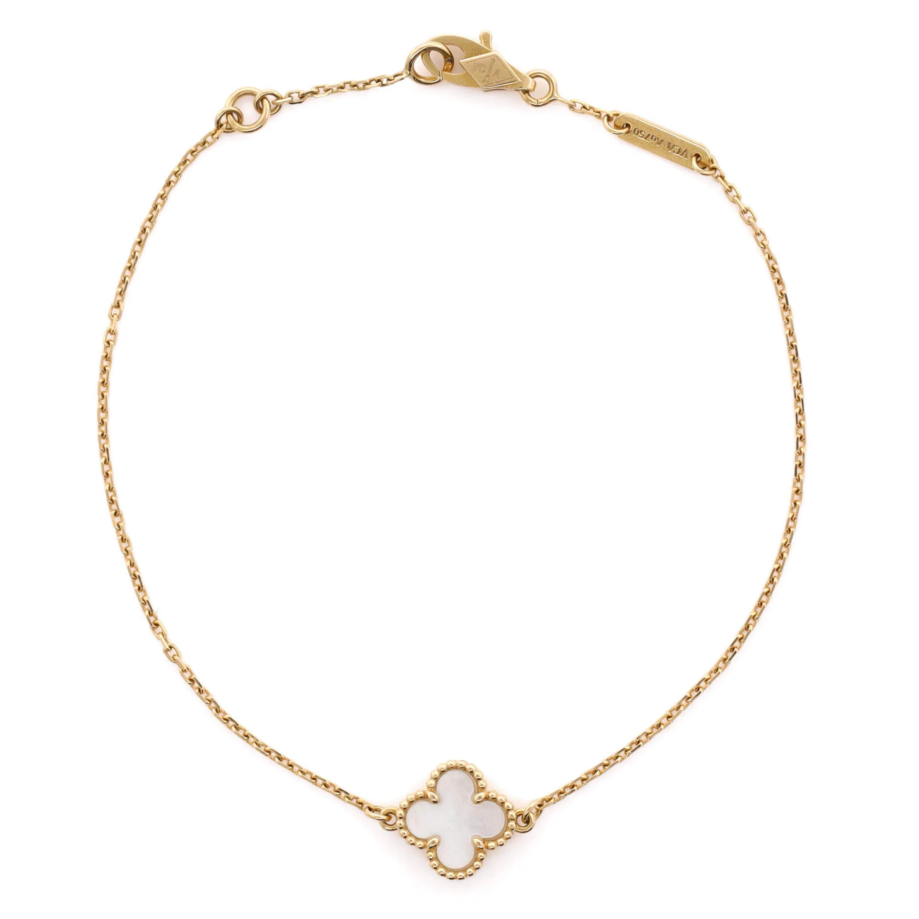 Sweet Alhambra Bracelet 18K Yellow Gold and Mother of Pearl