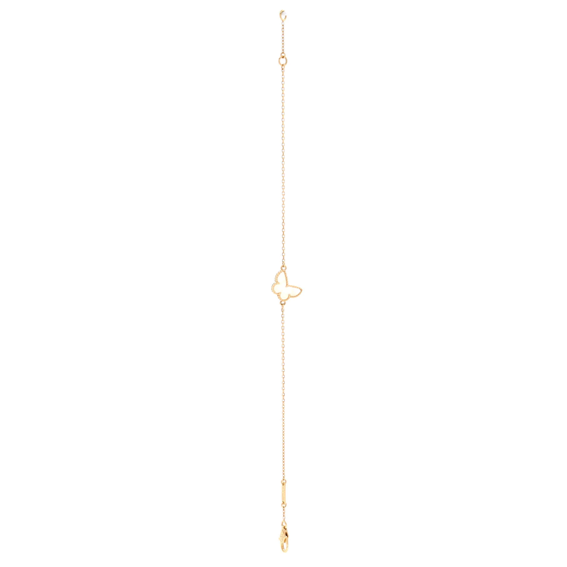 Sweet Alhambra Butterfly Bracelet 18K Yellow Gold and Mother of Pearl - Image 3