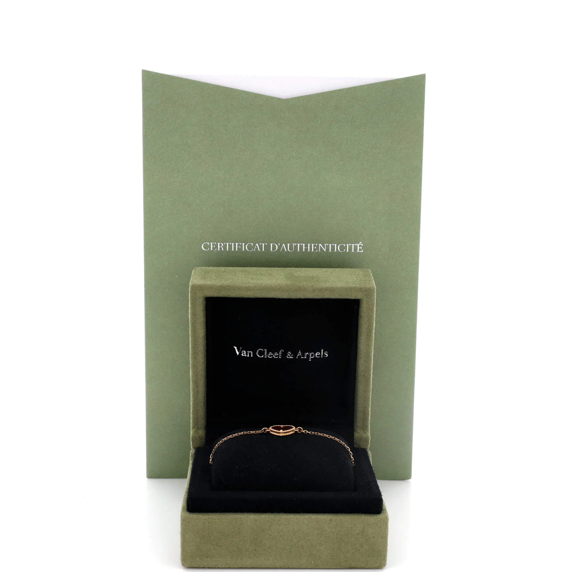Sweet Alhambra Heart Bracelet 18K Rose Gold with Carnelian - Image 2