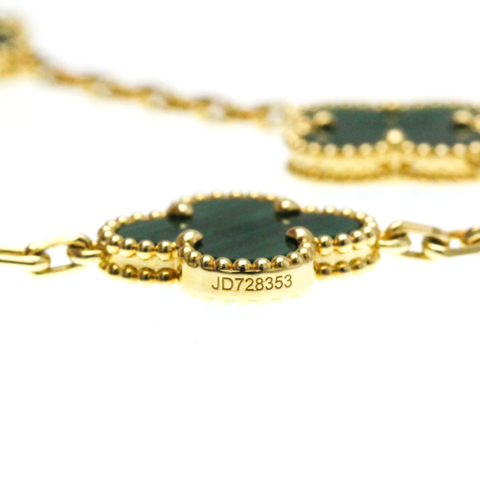 Vintage Alhambra Bracelet 18K Yellow Gold and Malachite - Image 7