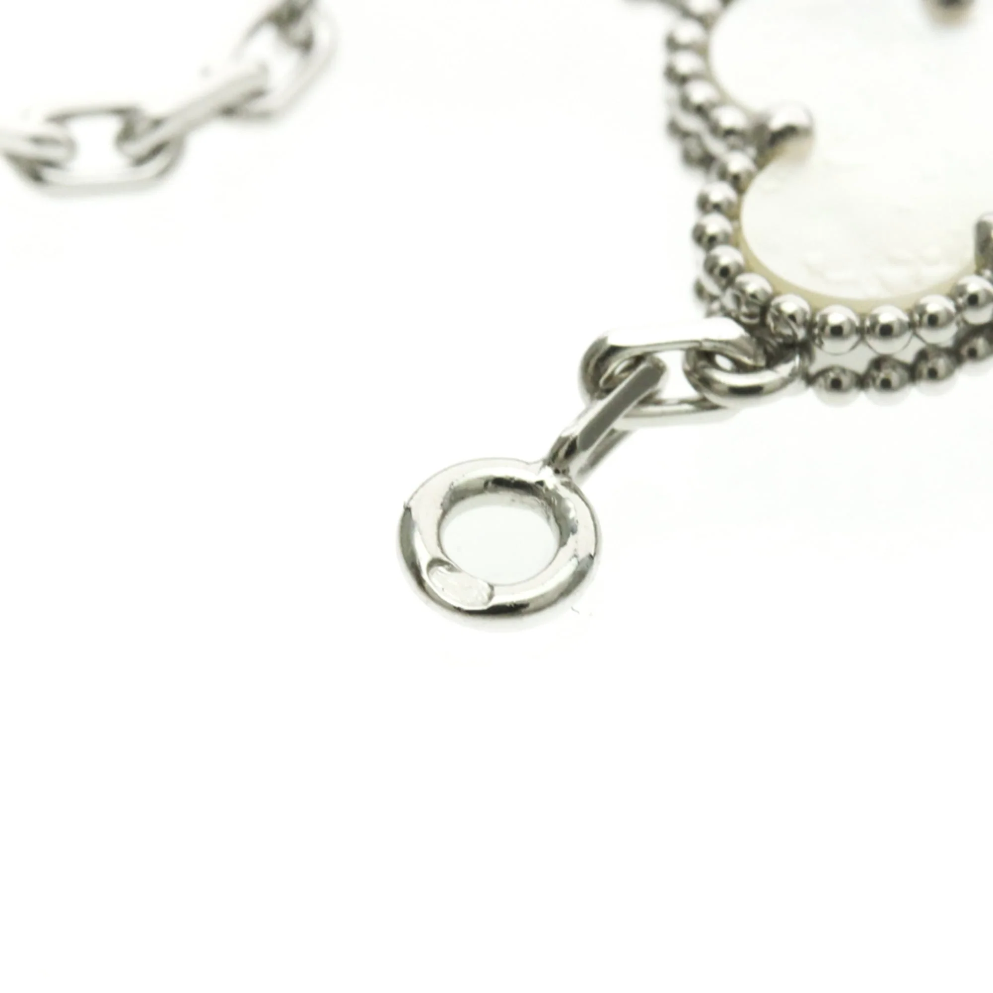 Vintage Alhambra Bracelet Sterling Silver and 18K White Gold and Mother of Pearl - Image 5
