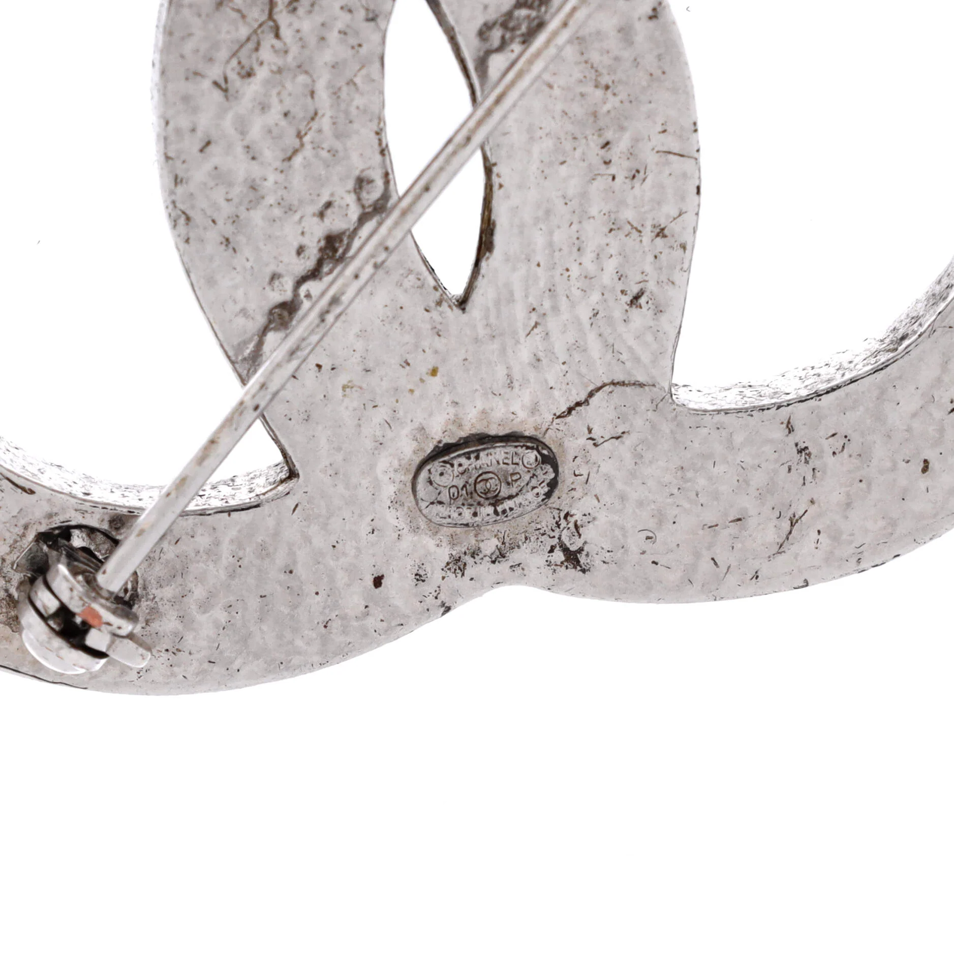 Baguette CC Brooch Metal with Crystals - Image 3