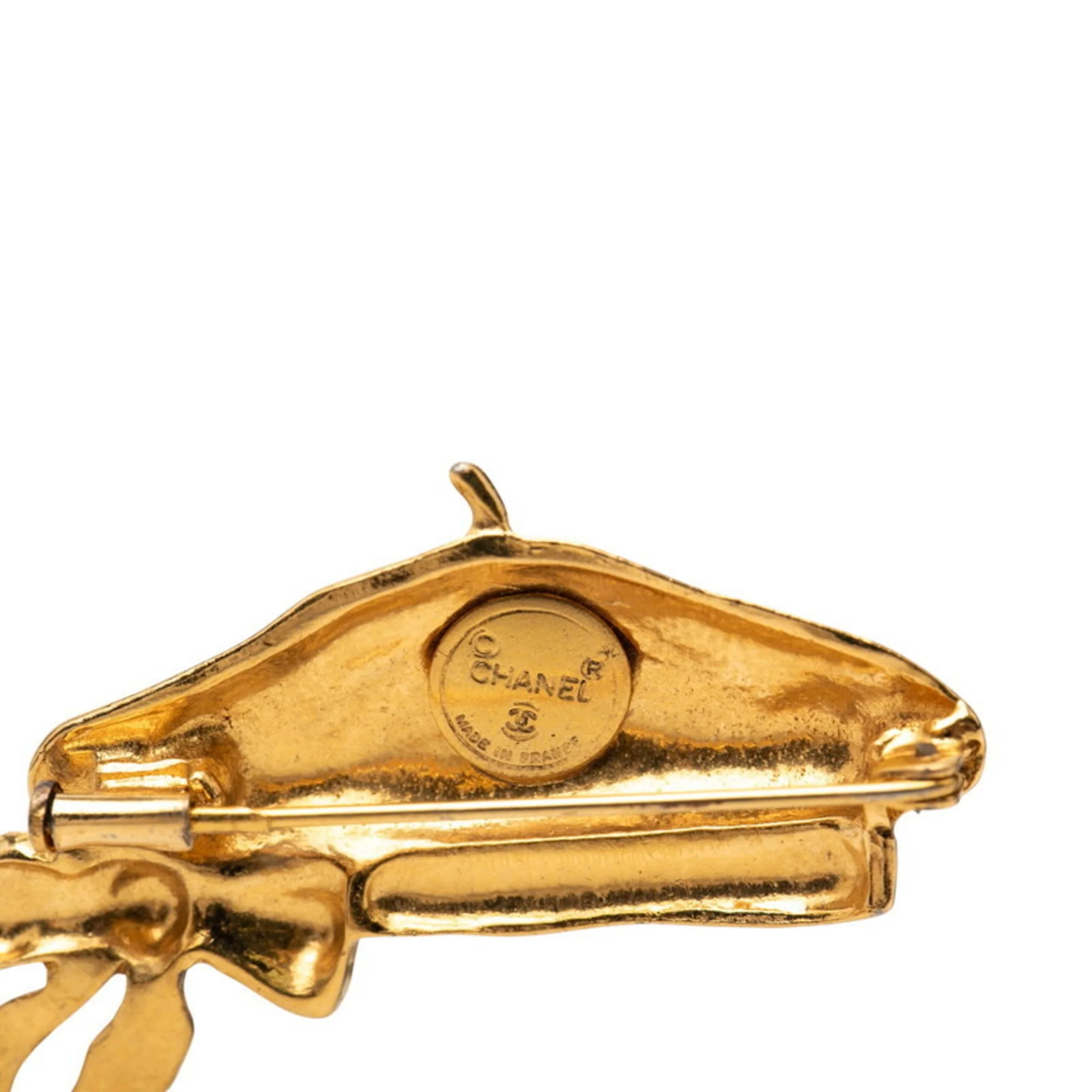 Beret With Ribbon Motif Brooch Metal - Image 3
