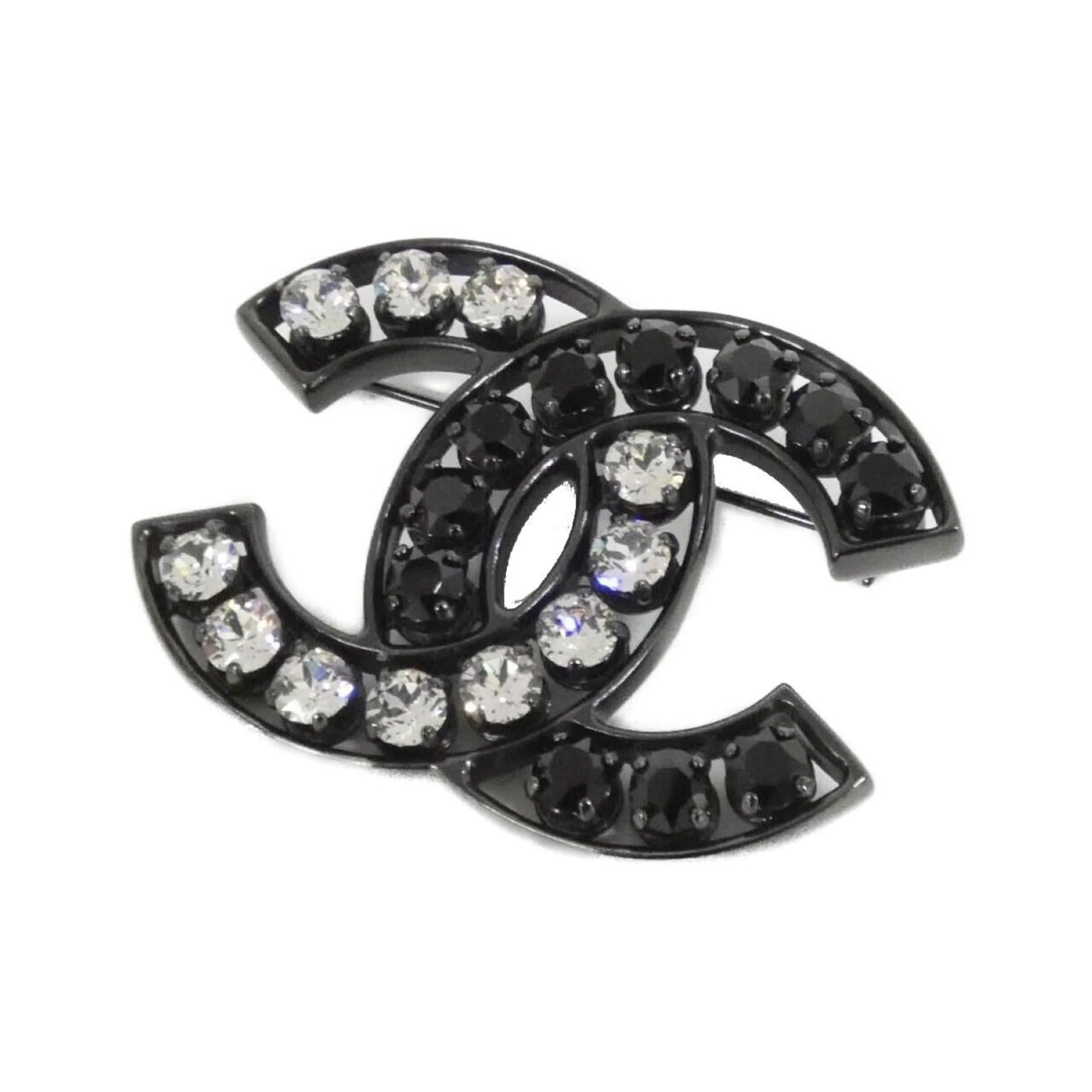 Brooch Metal Black with Crystal