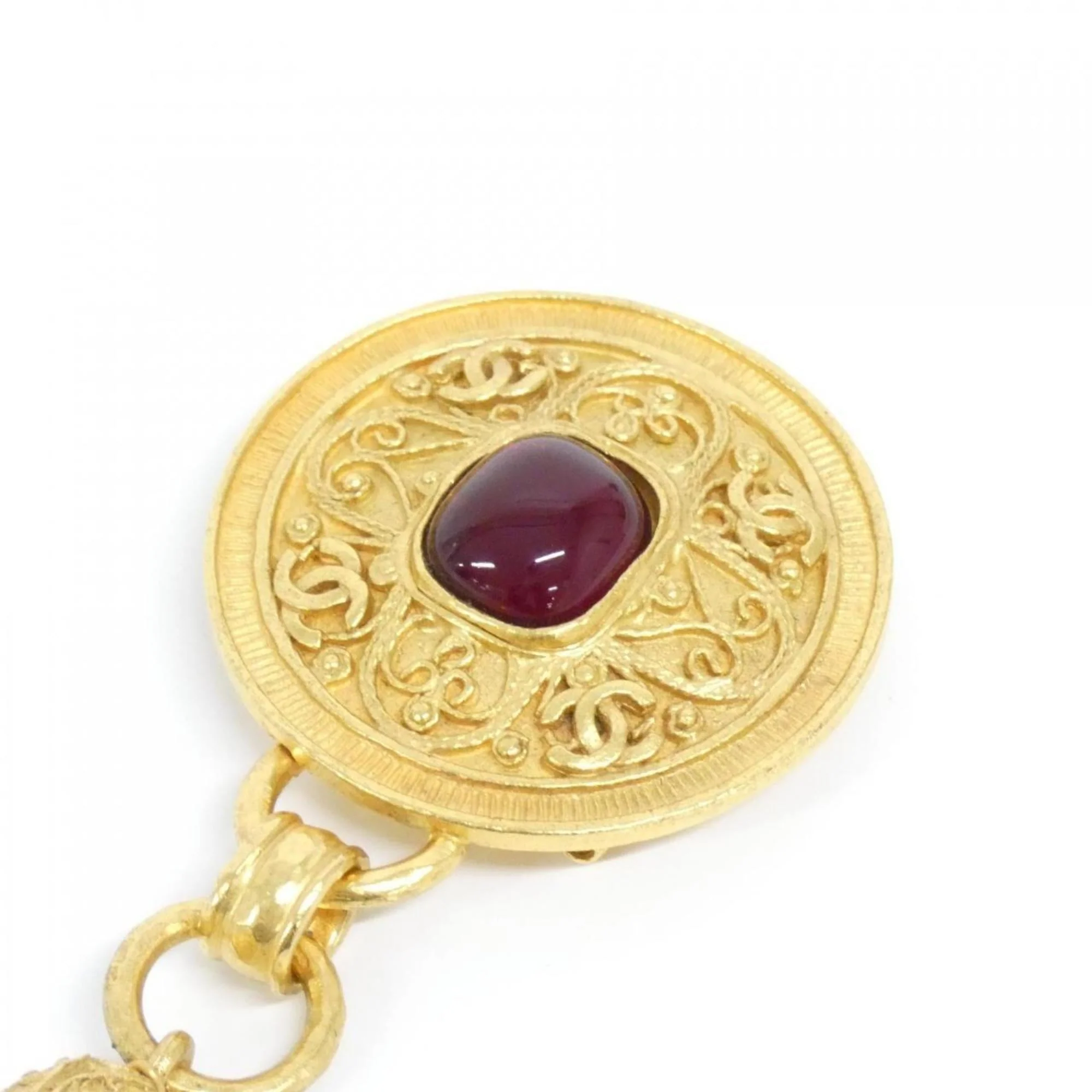 Brooch Metal Gold Red - Image 2