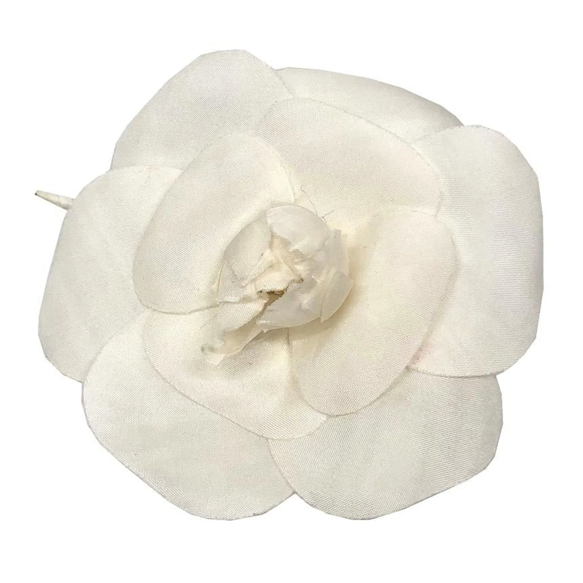 Camellia Corsage Brooch Metal White