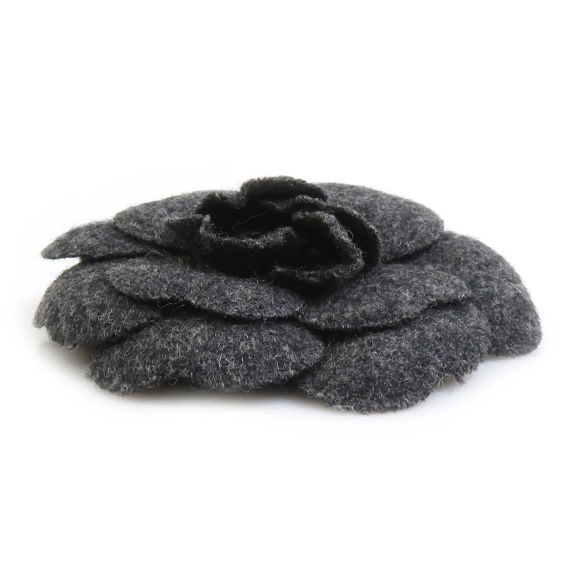 Camellia Felt Brooch Gray - Image 3