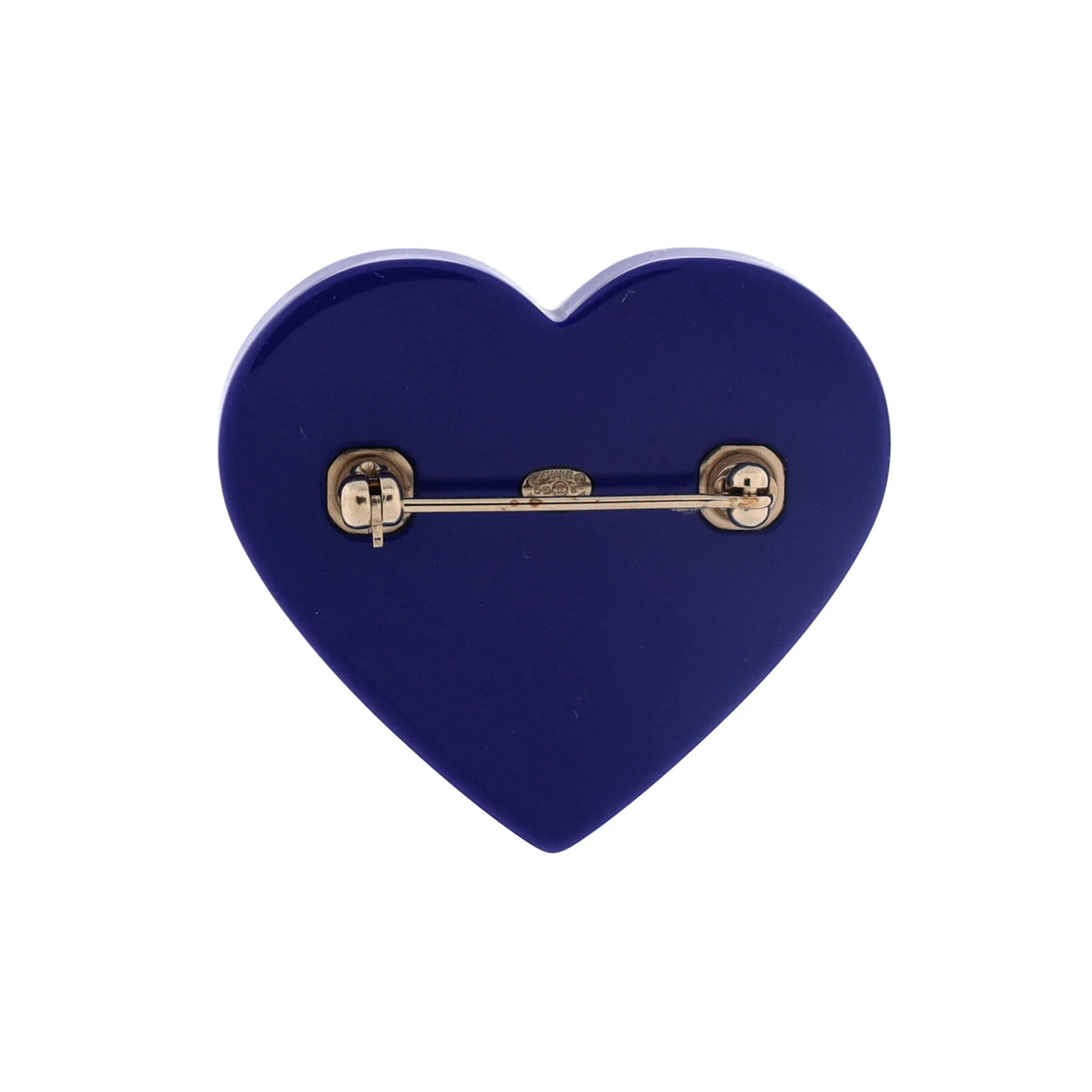 CC Heart Brooch Resin with Faux Pearls and Rhinestones - Image 2