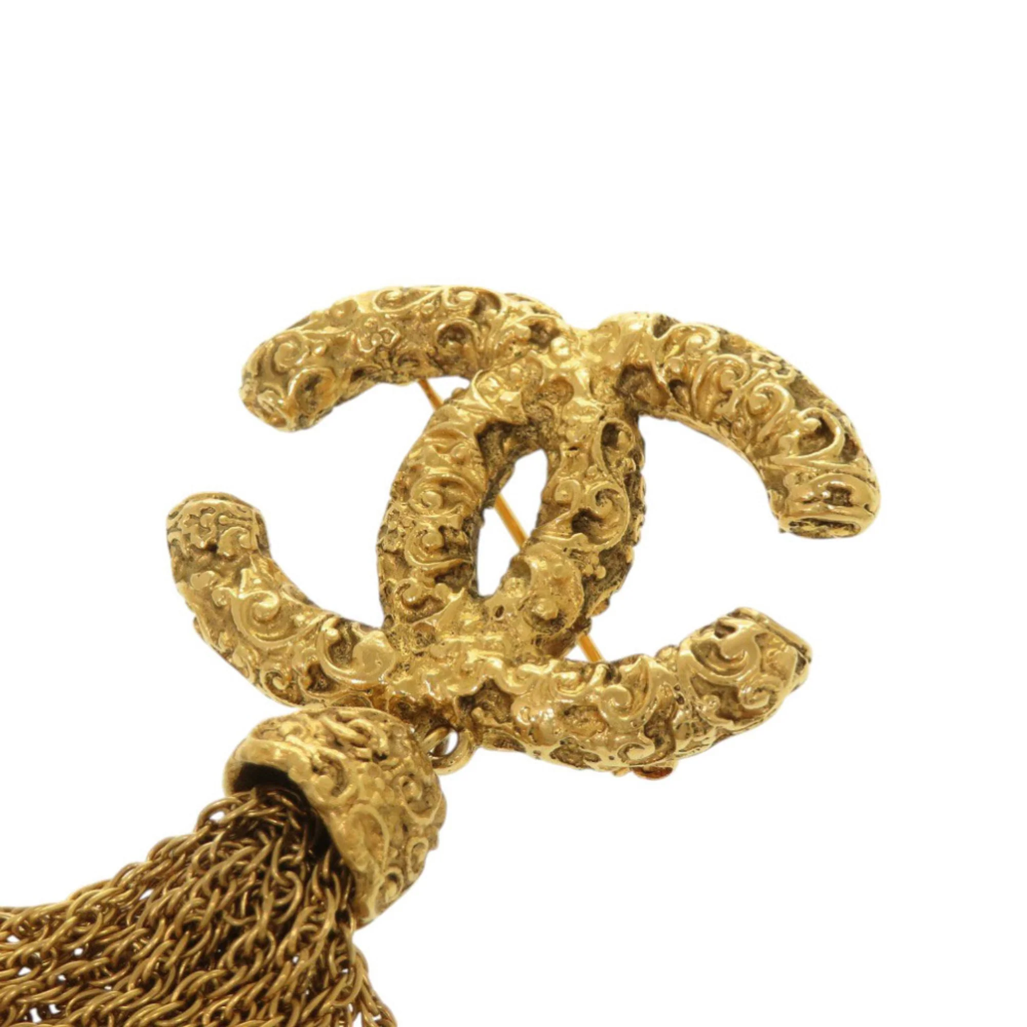 CC Logo Brooch Gold-Tone Metal - Image 3