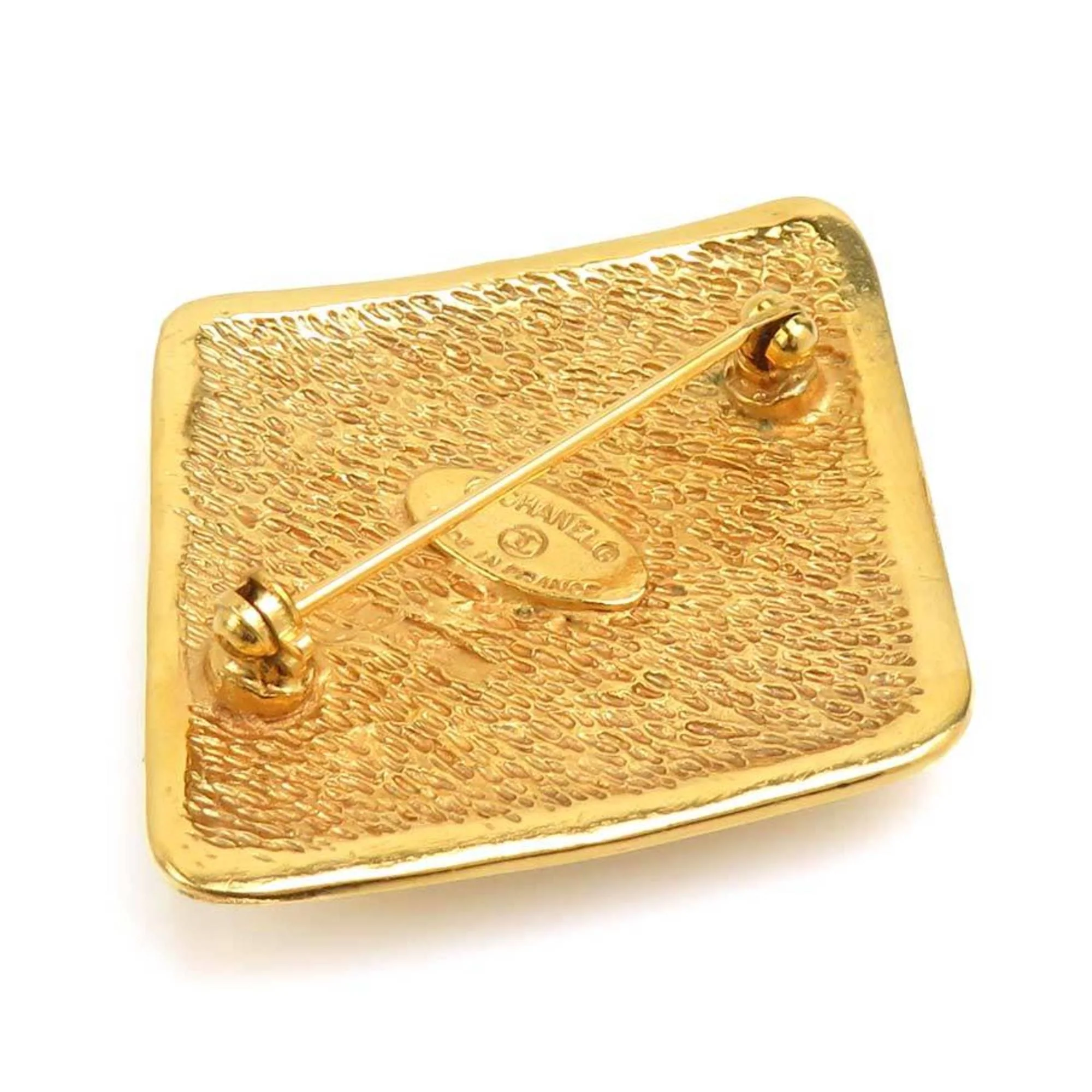CC Logo Brooch Gold-Tone Metal - Image 3