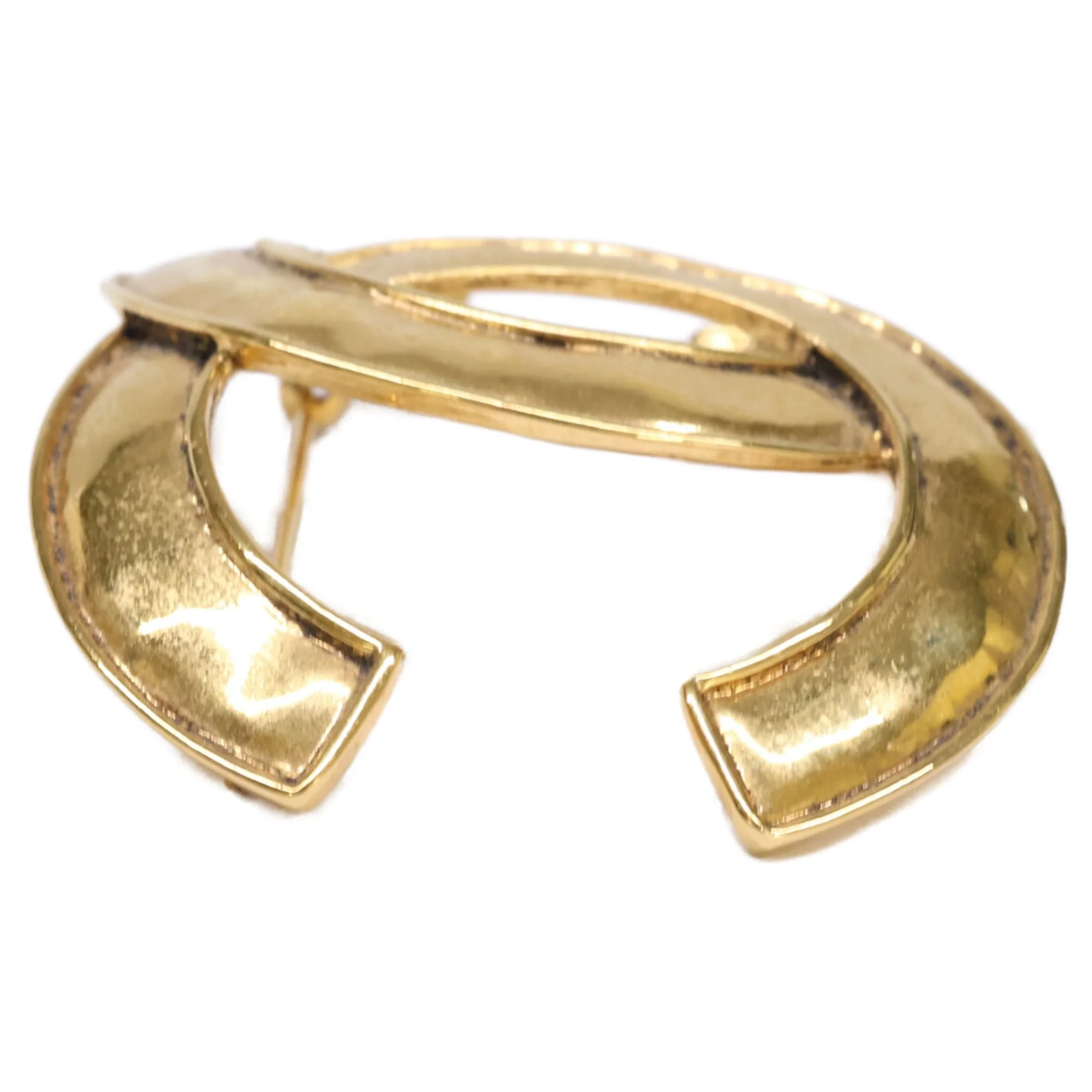 CC Logo Brooch Gold-Tone Metal - Image 4