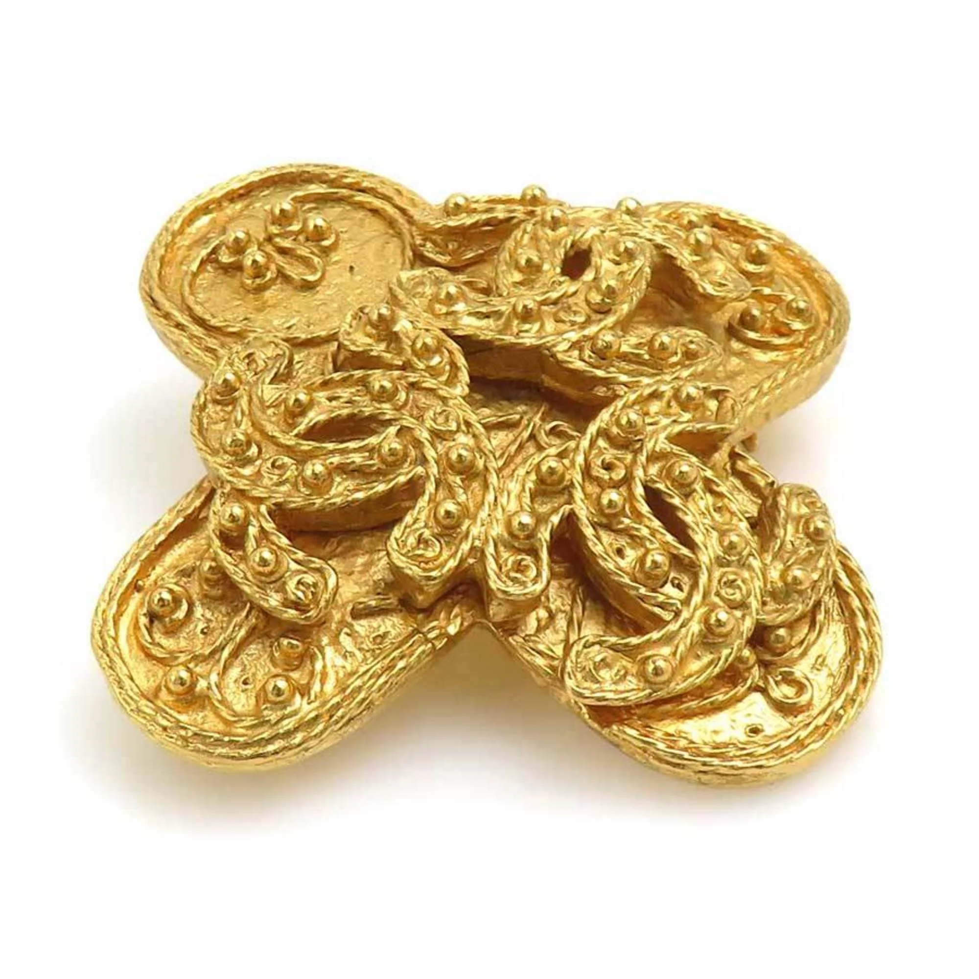 CC Logo Brooch Gold-Tone Metal - Image 2