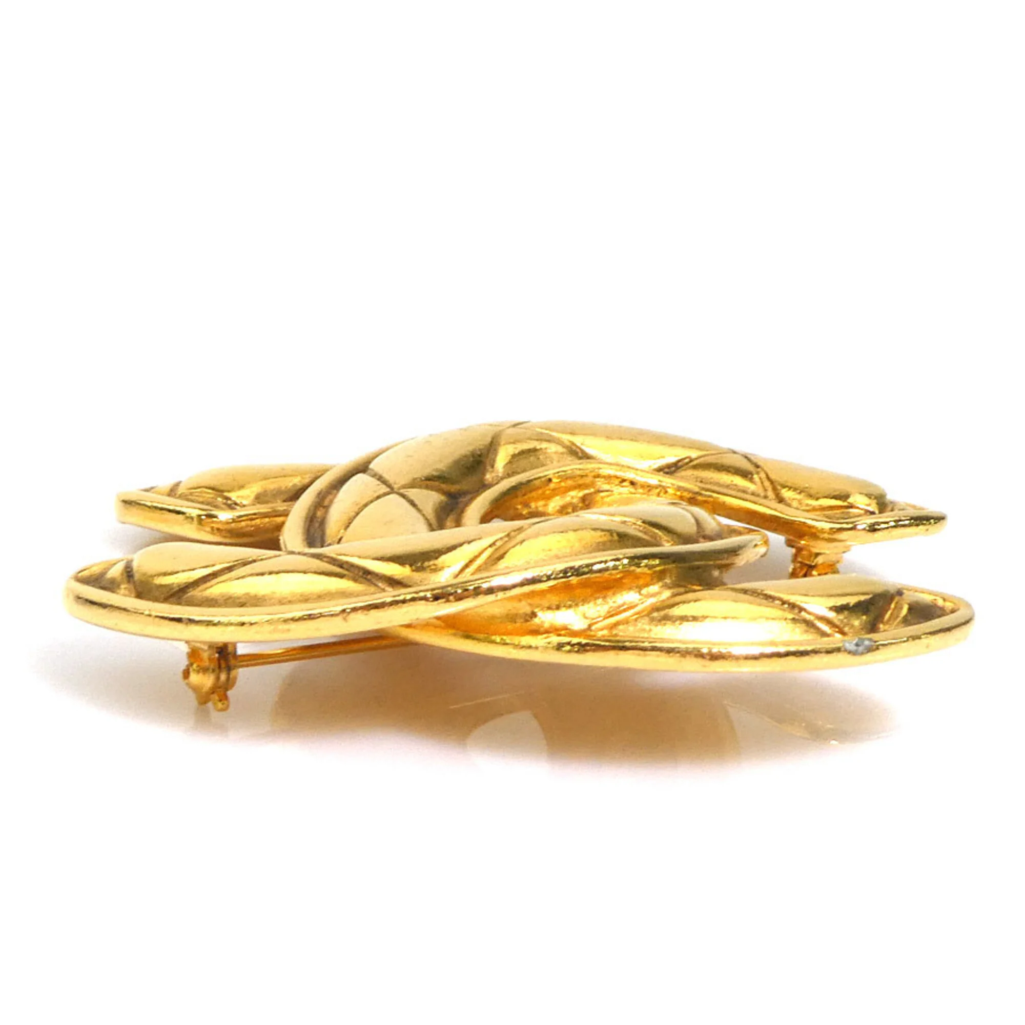 CC Logo Brooch Gold-Tone Metal - Image 4