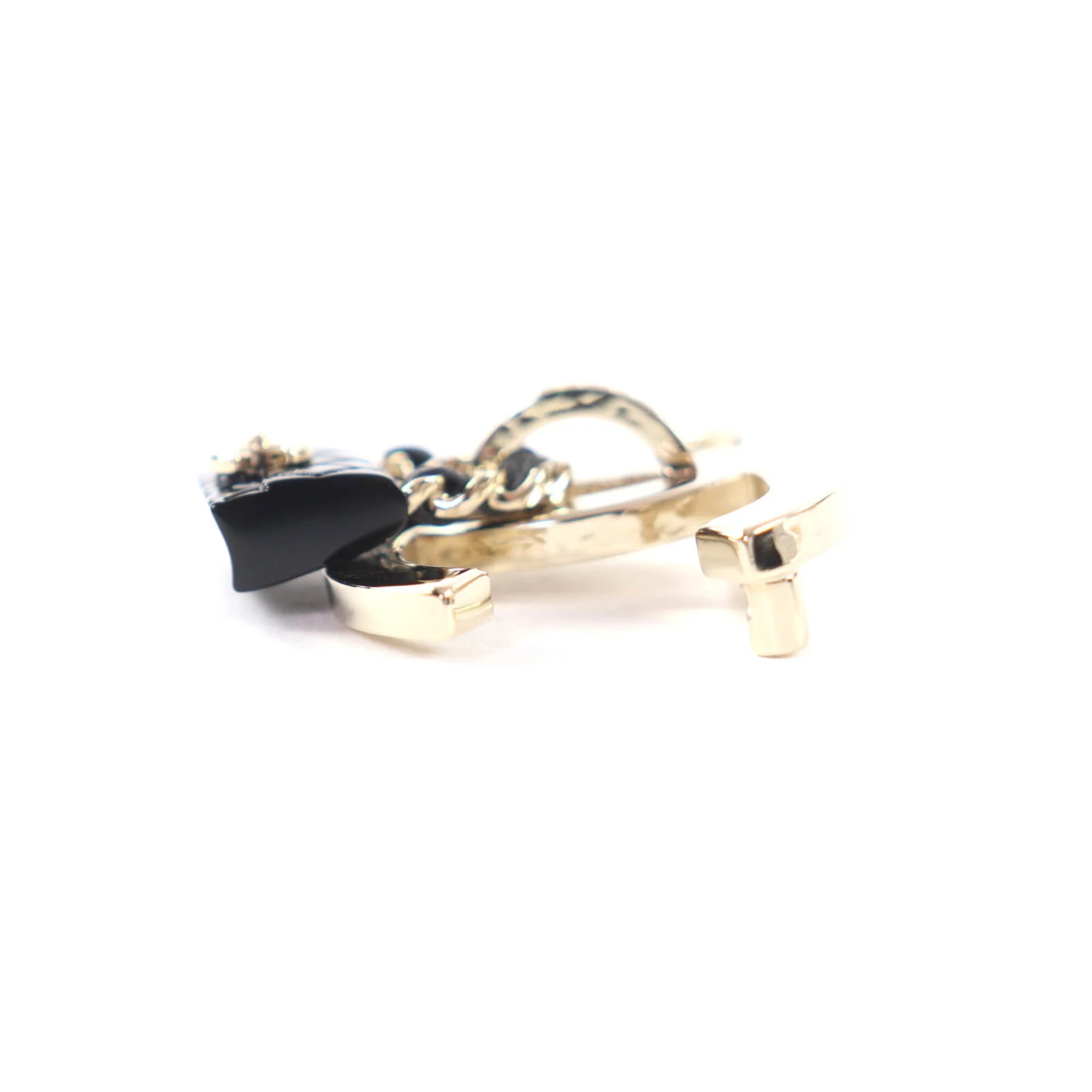 CC Logo Brooch Gold-Tone Metal - Image 4