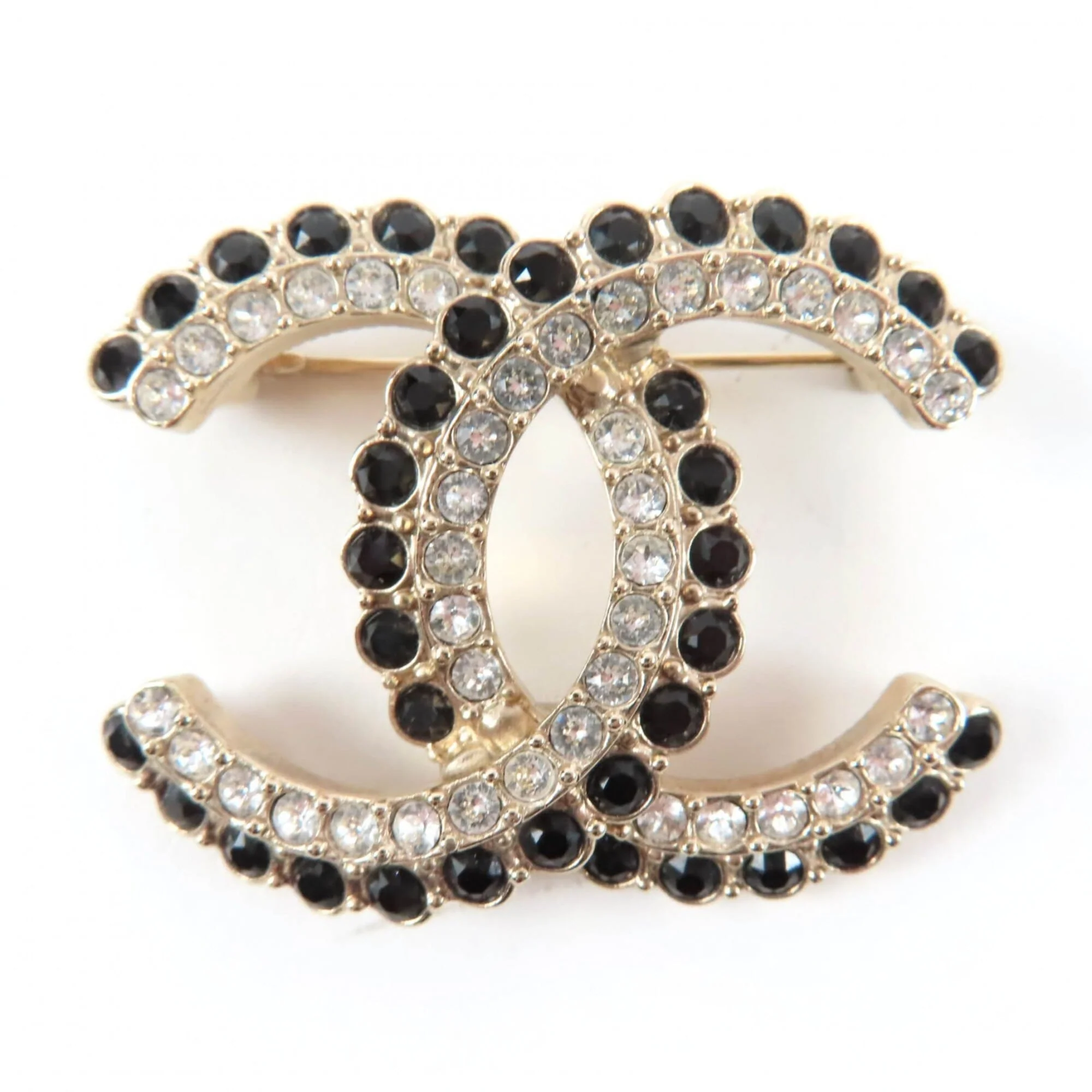 CC Logo Brooch Gold-Tone Metal