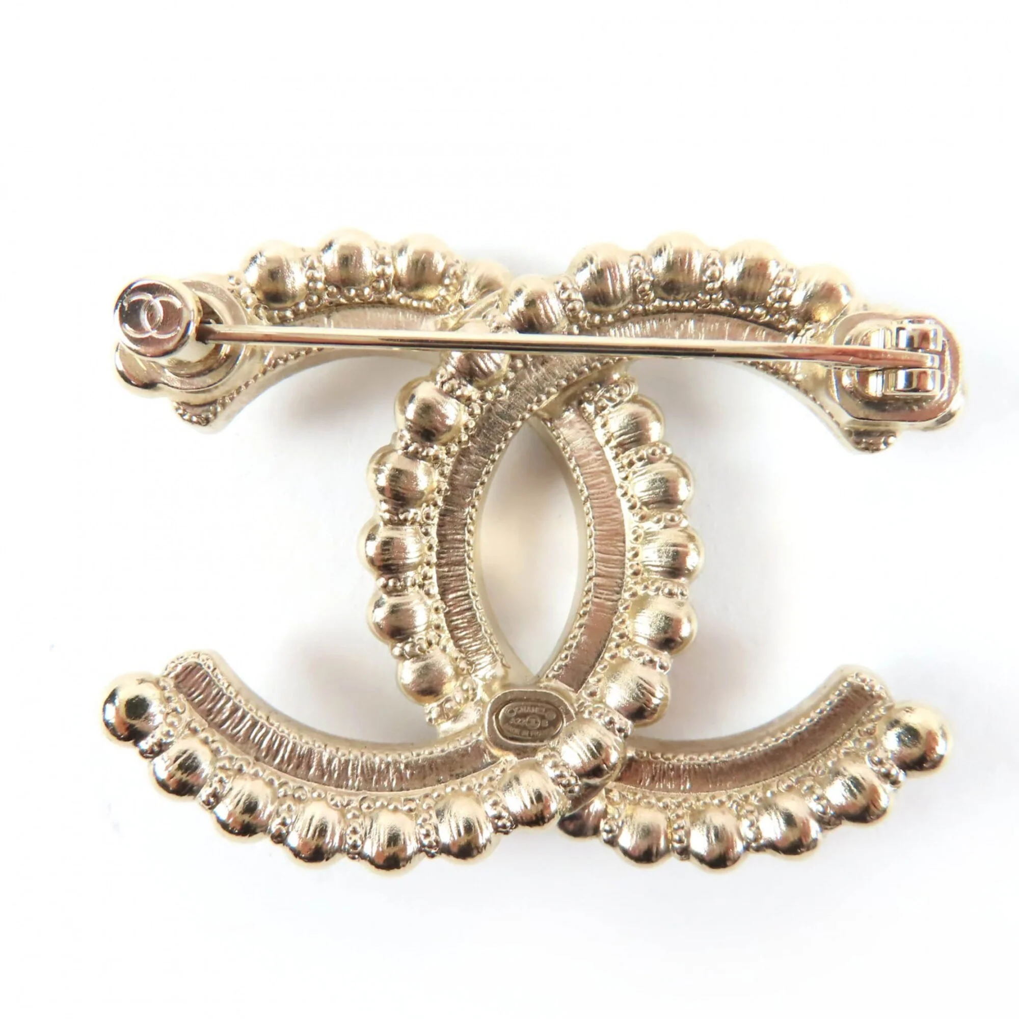 CC Logo Brooch Gold-Tone Metal - Image 3