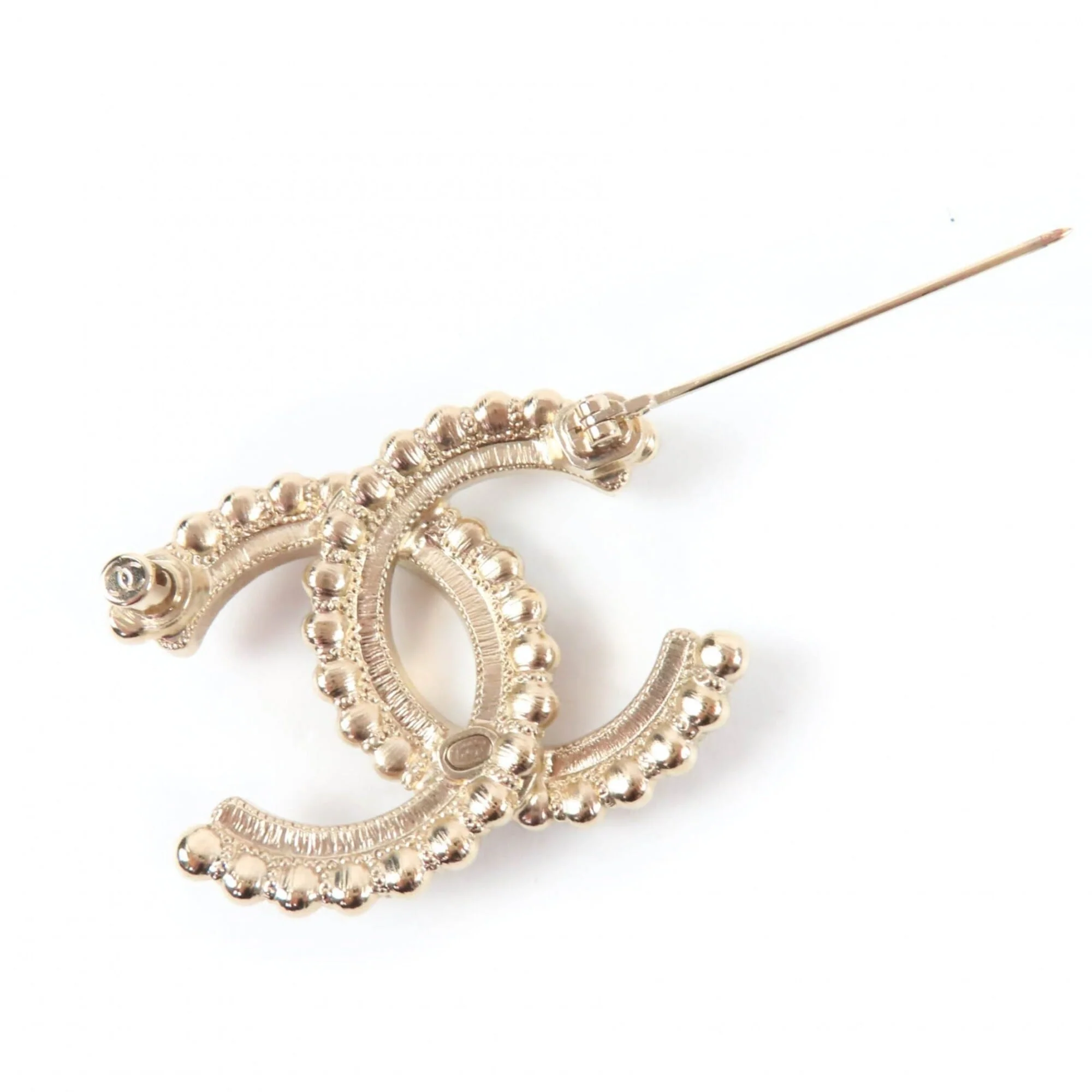 CC Logo Brooch Gold-Tone Metal - Image 4