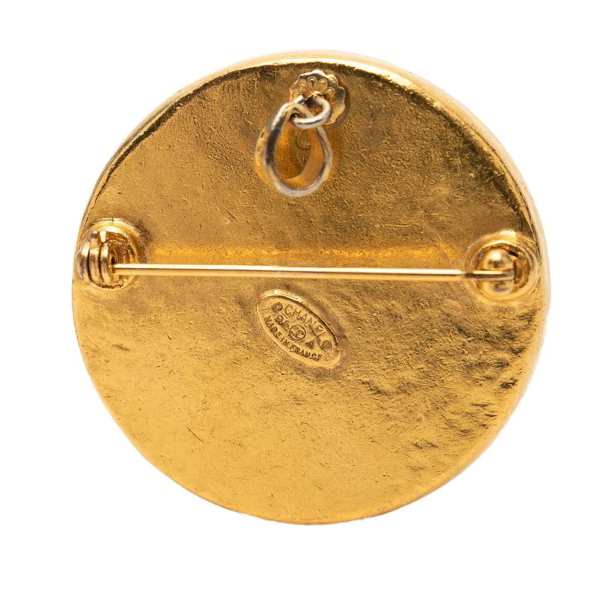CC Logo Brooch Gold-Tone Metal - Image 3