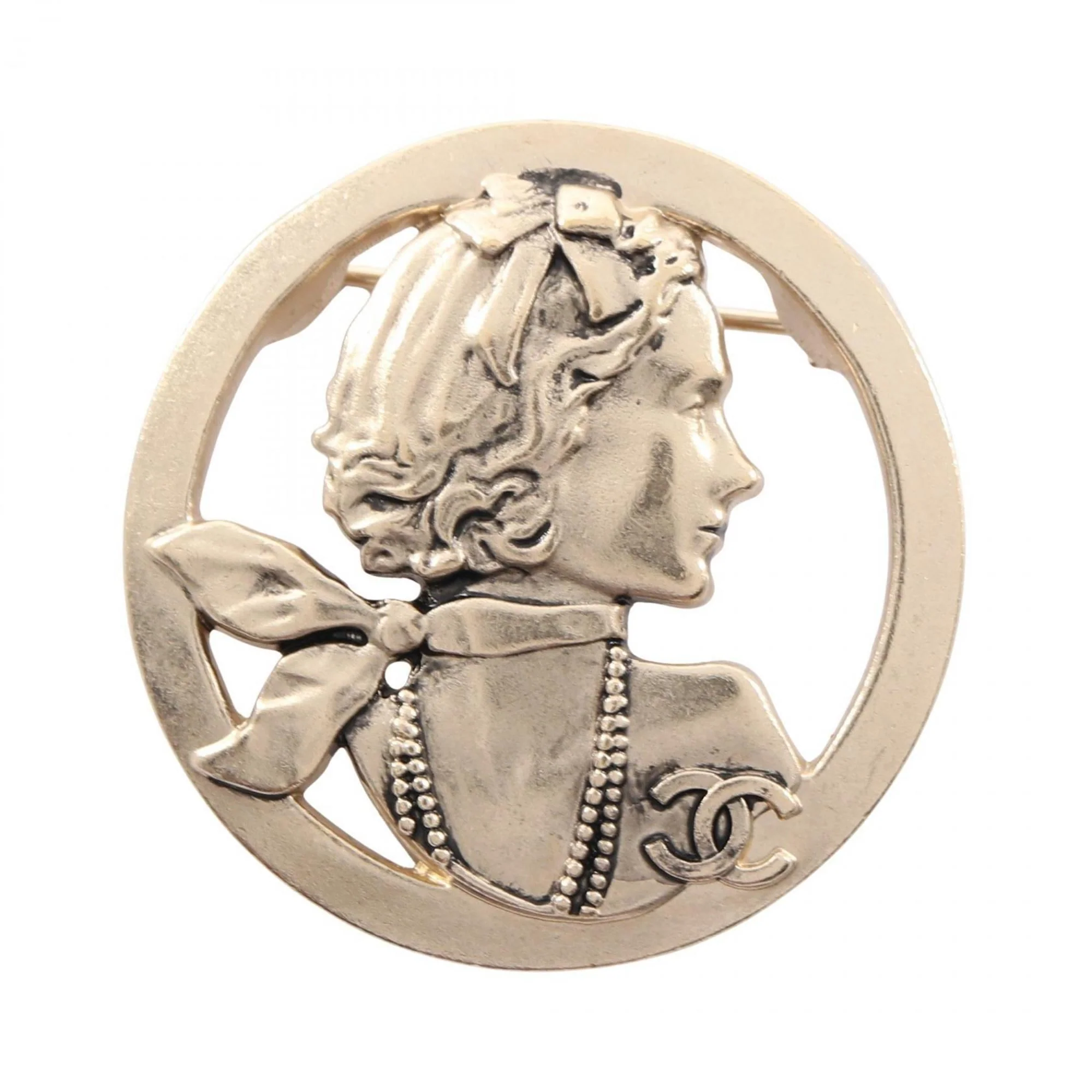 CC Logo Brooch Metal