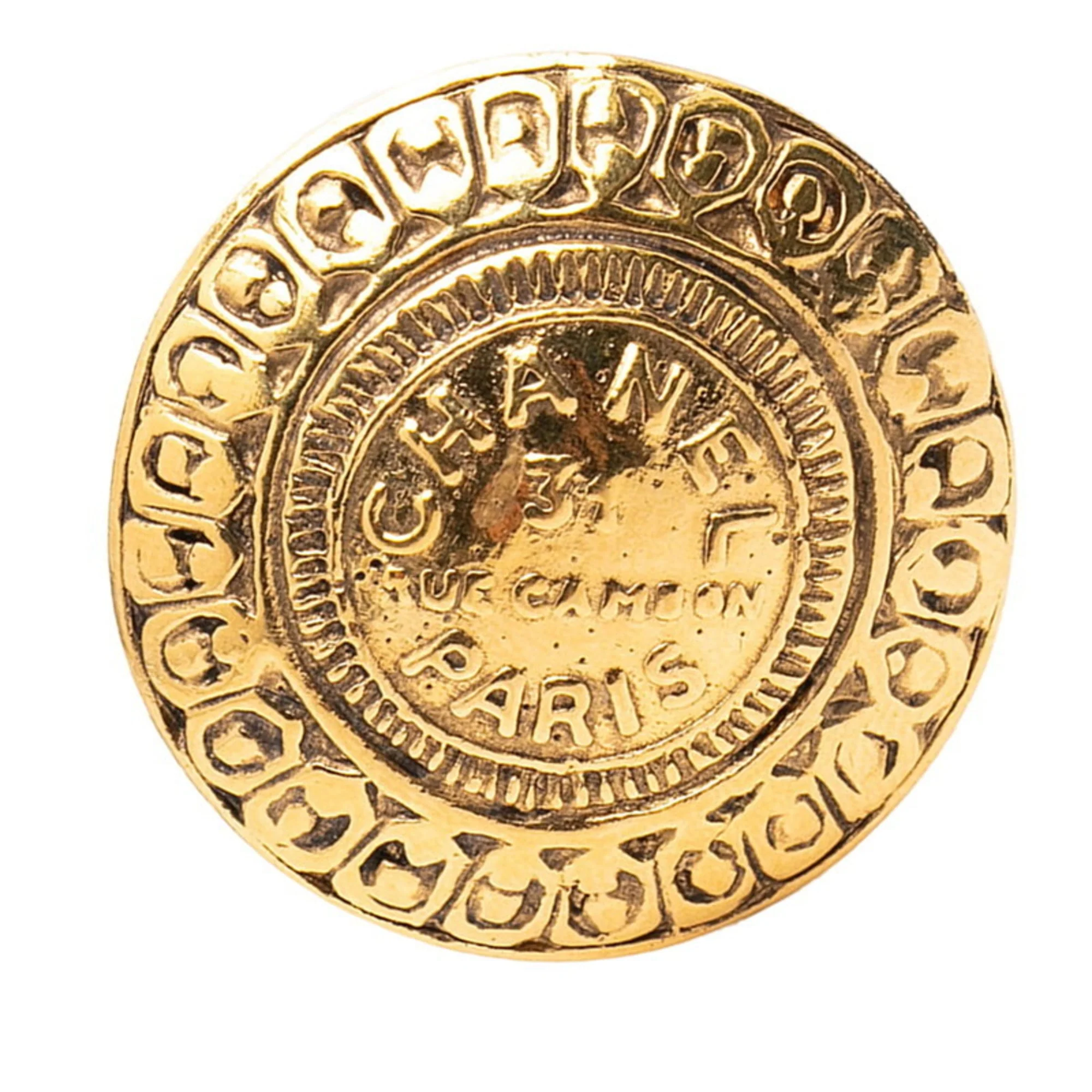 CC Logo Brooch Metal