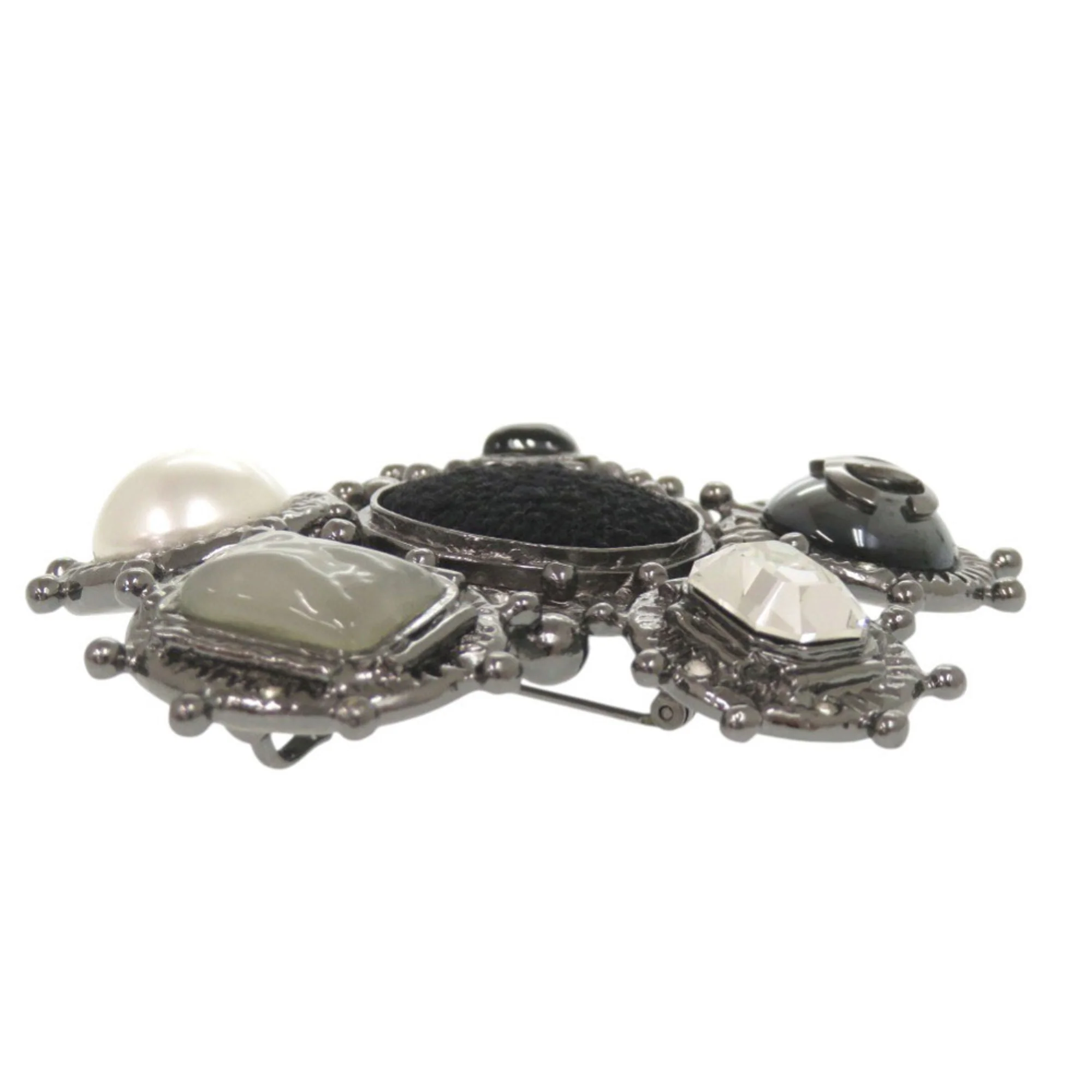 CC Logo Brooch Silver-Tone Metal - Image 4