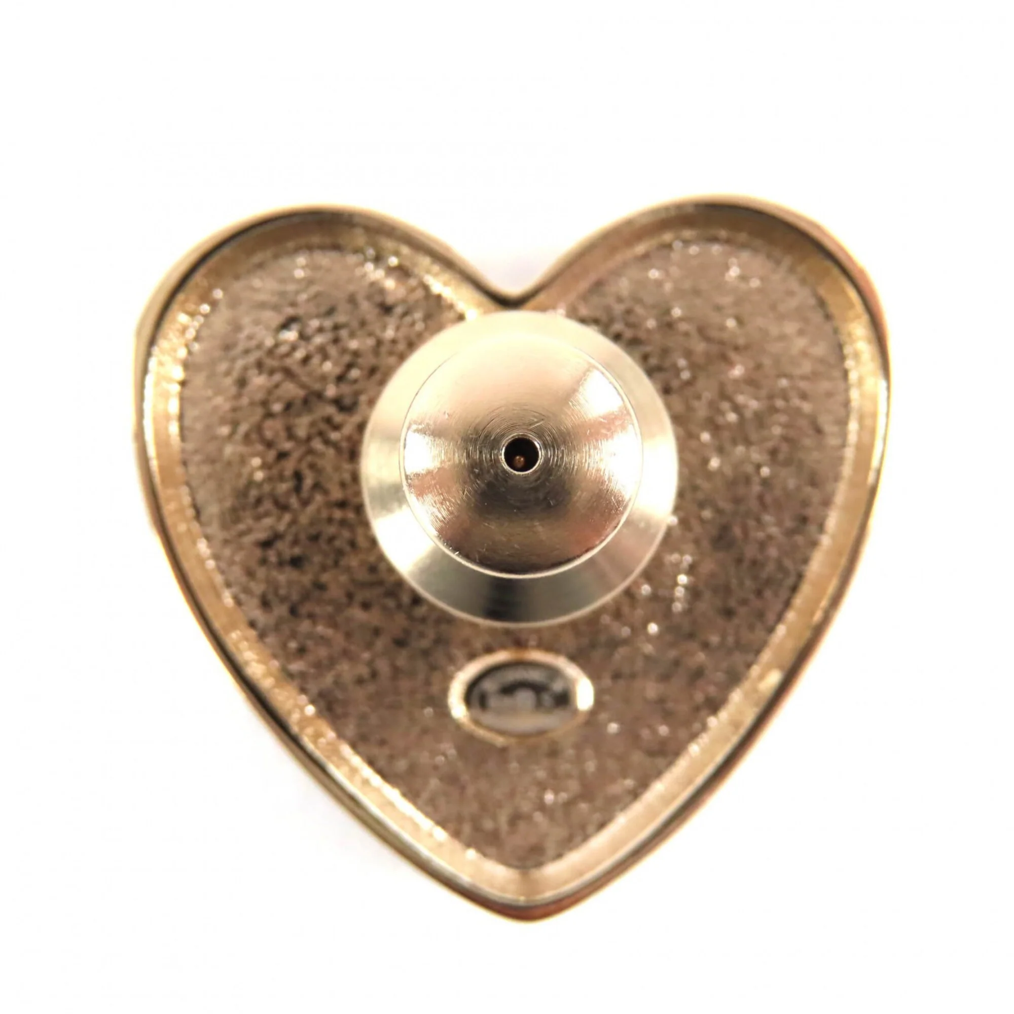 CC Logo Heart Brooch Gold-Tone Metal - Image 5