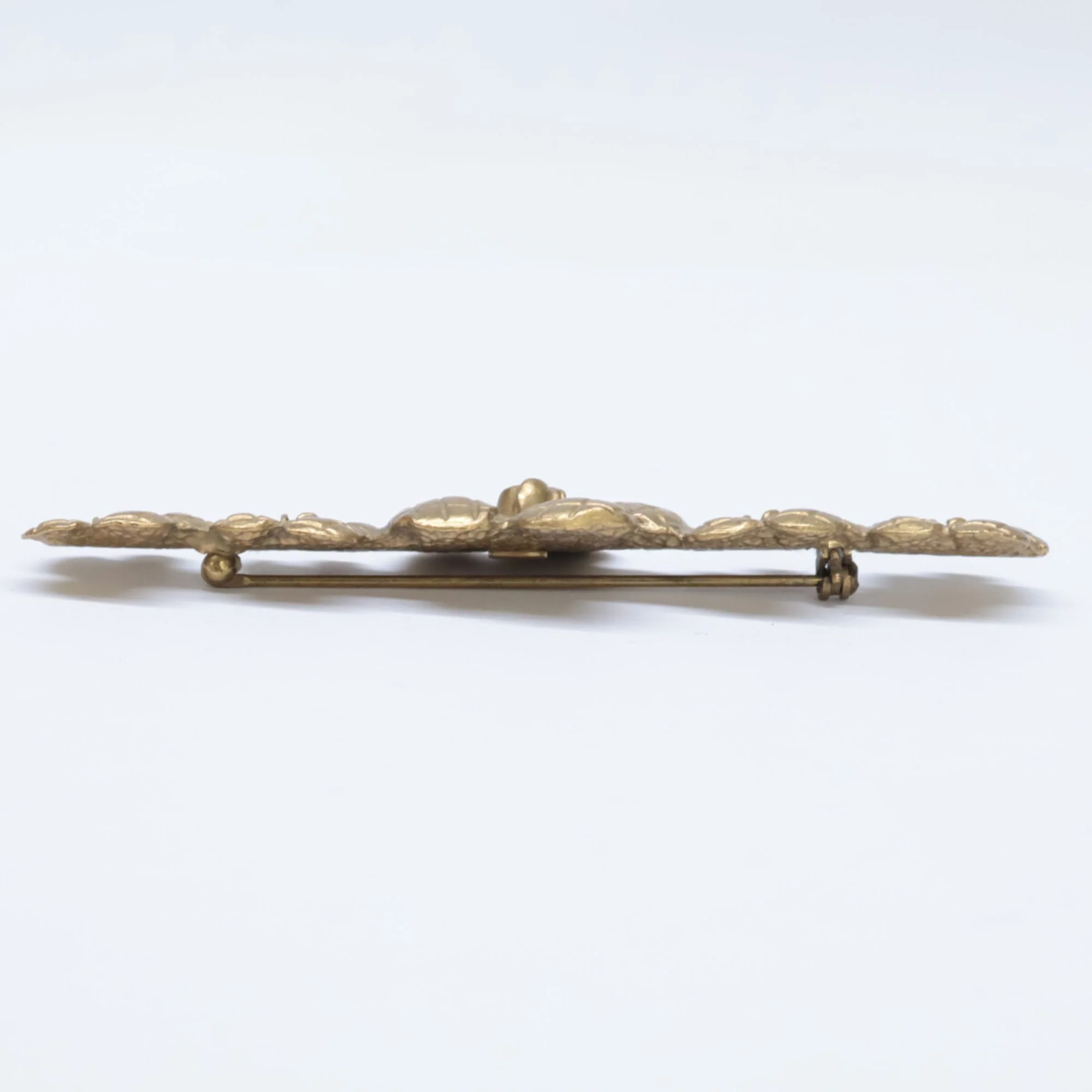 Matelasse Camellia Brooch Metal Gold - Image 3