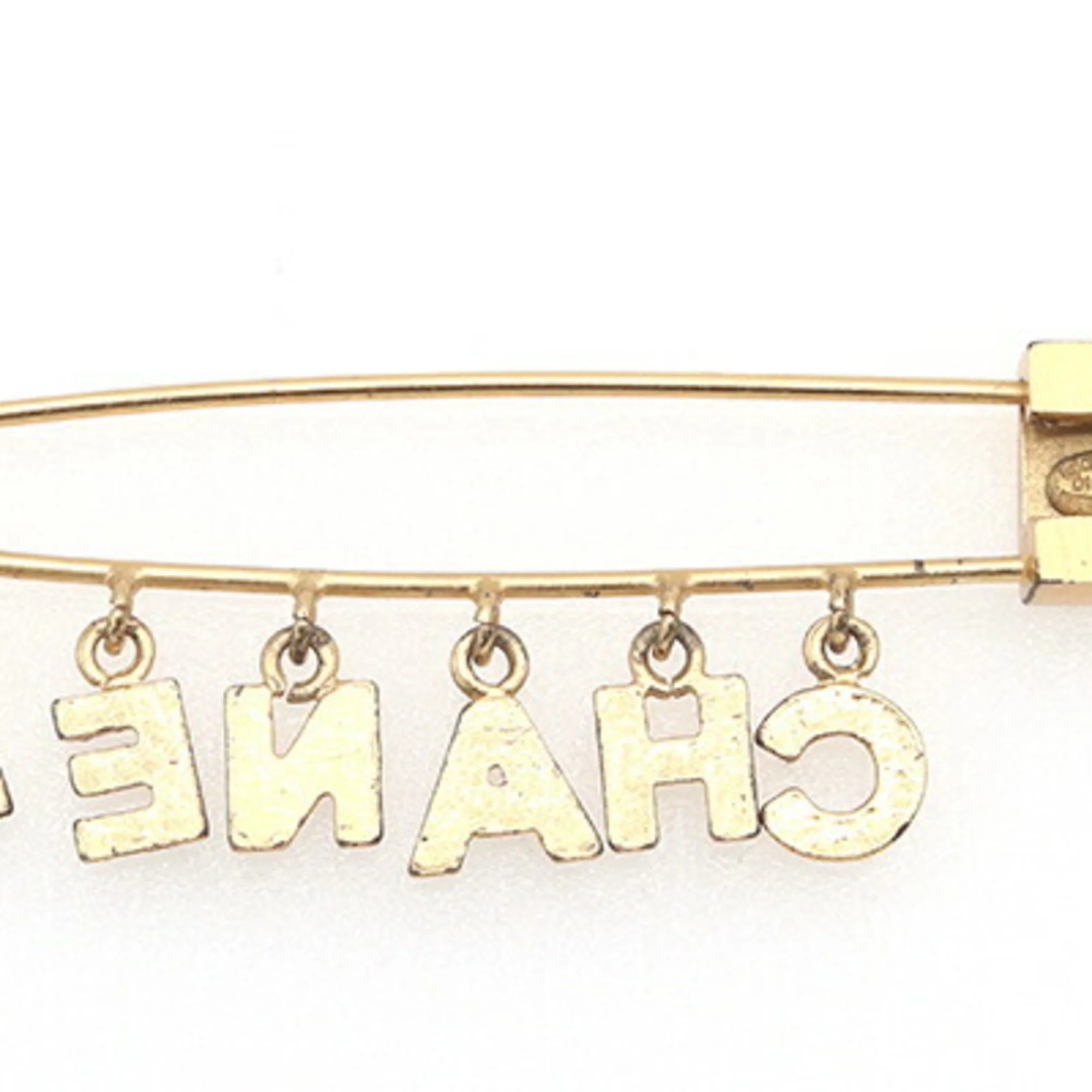 Safety Pin Brooch Metal with Rhinestone - Image 2