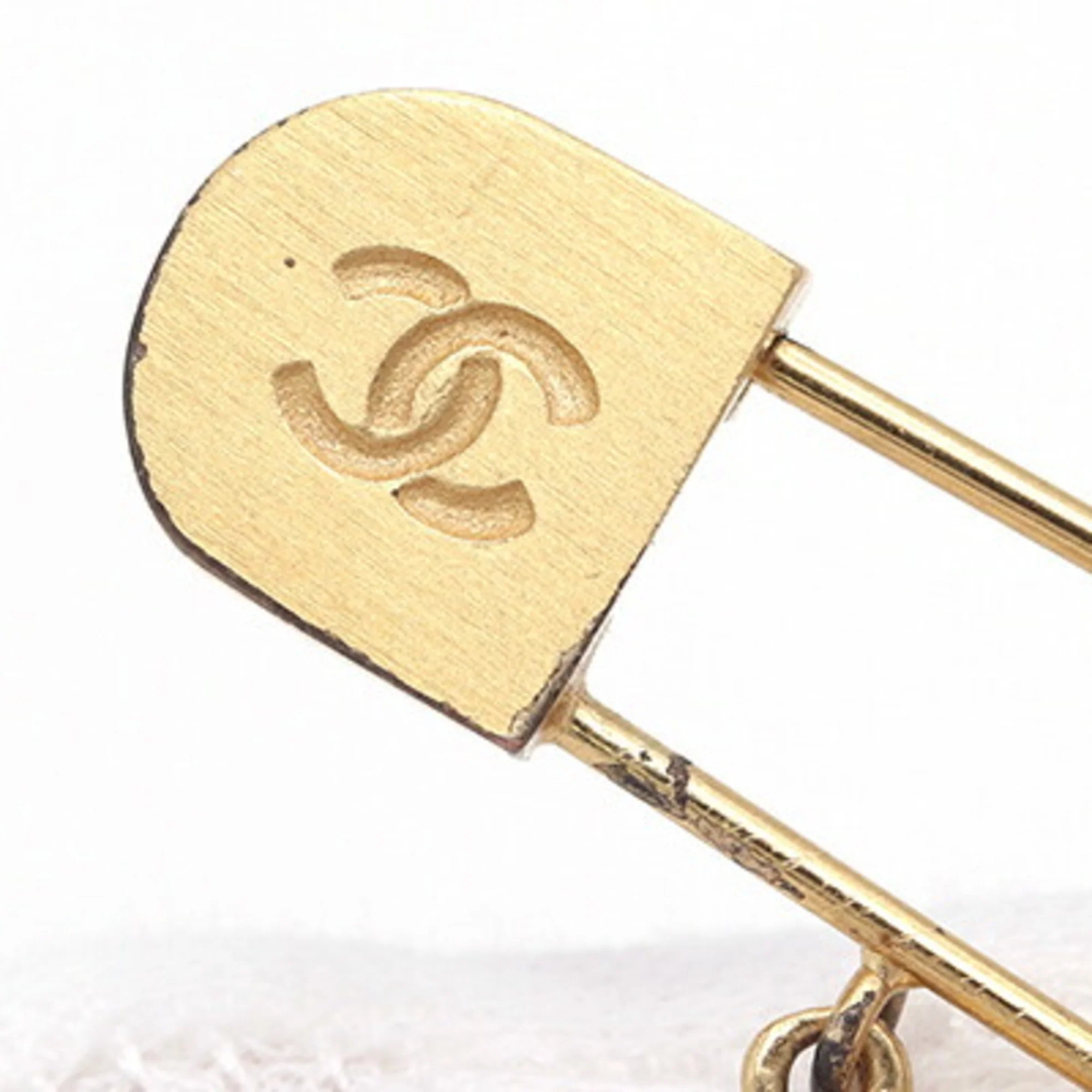 Safety Pin Brooch Metal with Rhinestone - Image 5