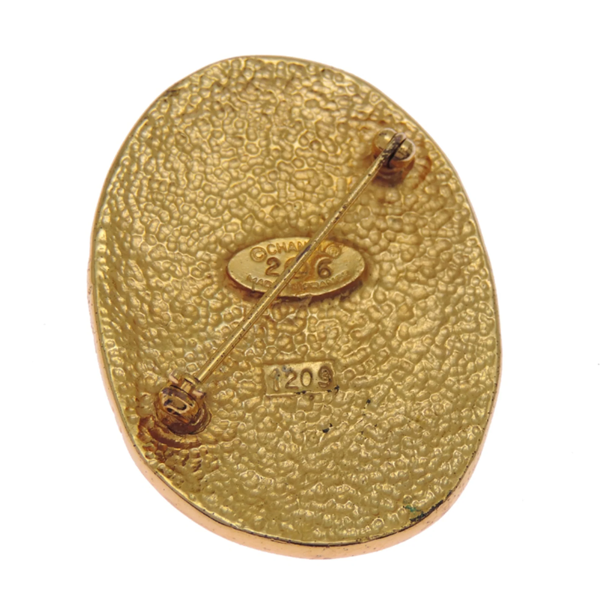 Vintage Brooch Metal Vintage Oval - Image 2