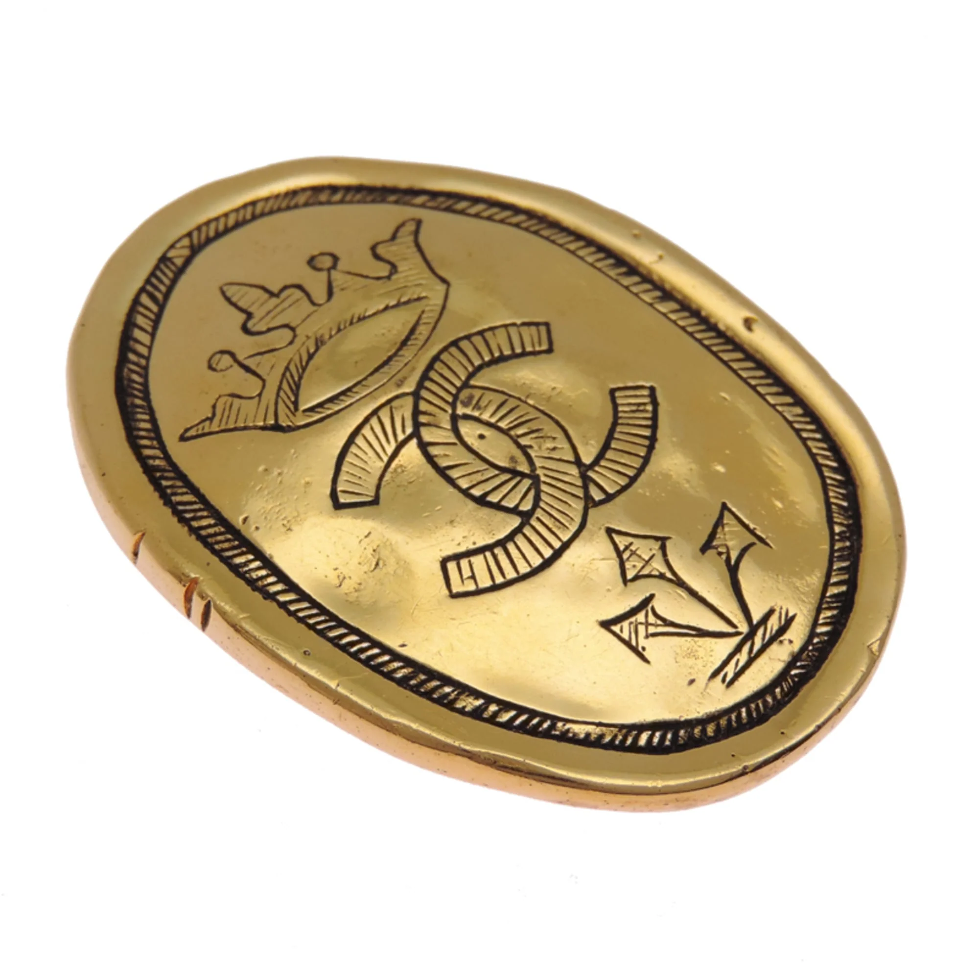 Vintage Brooch Metal Vintage Oval - Image 3