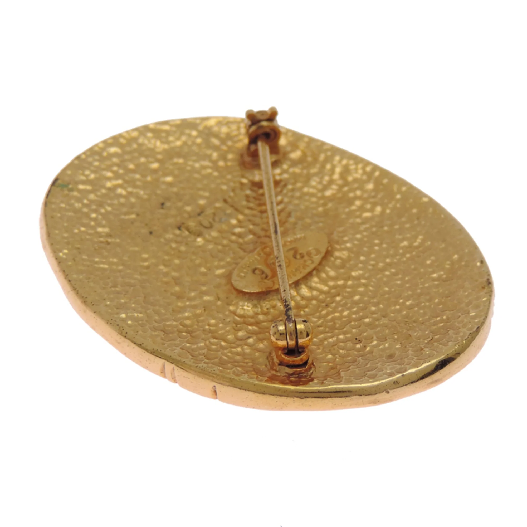 Vintage Brooch Metal Vintage Oval - Image 4