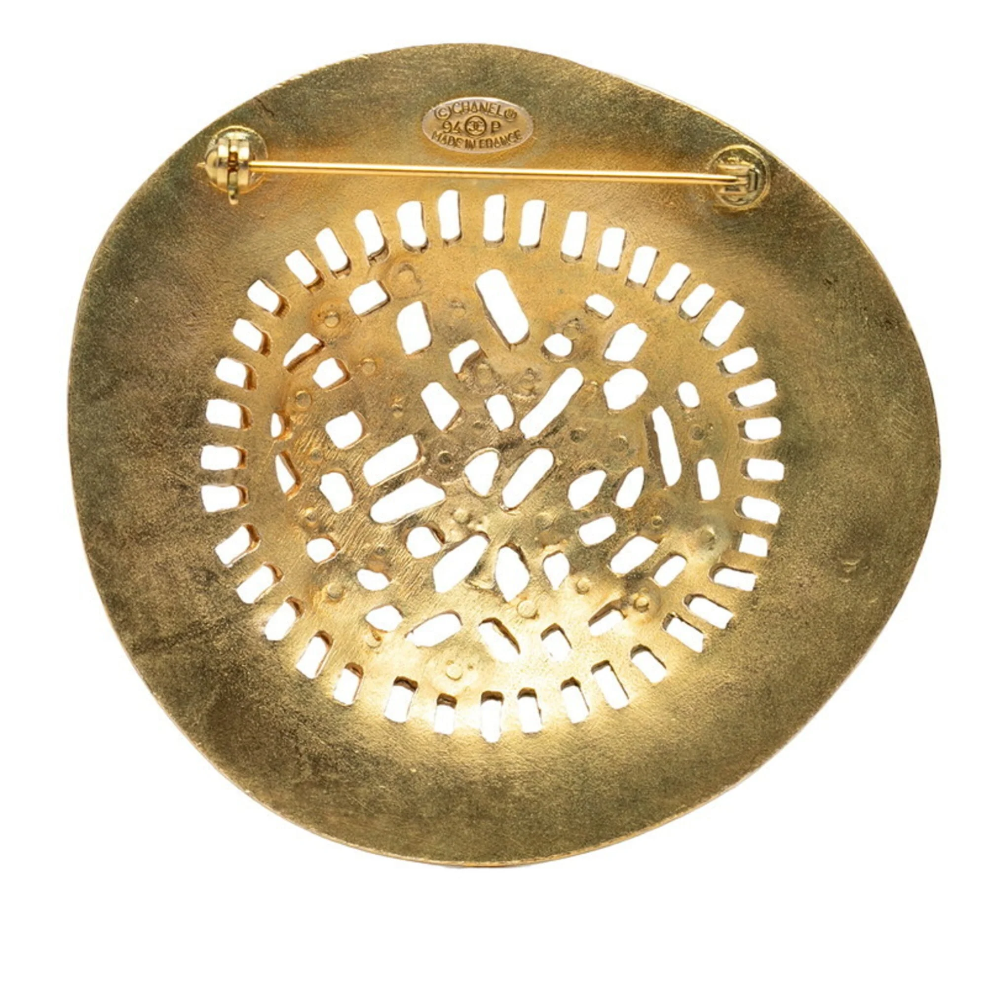 Vintage Straw Hat Motif Vintage Brooch Metal - Image 2