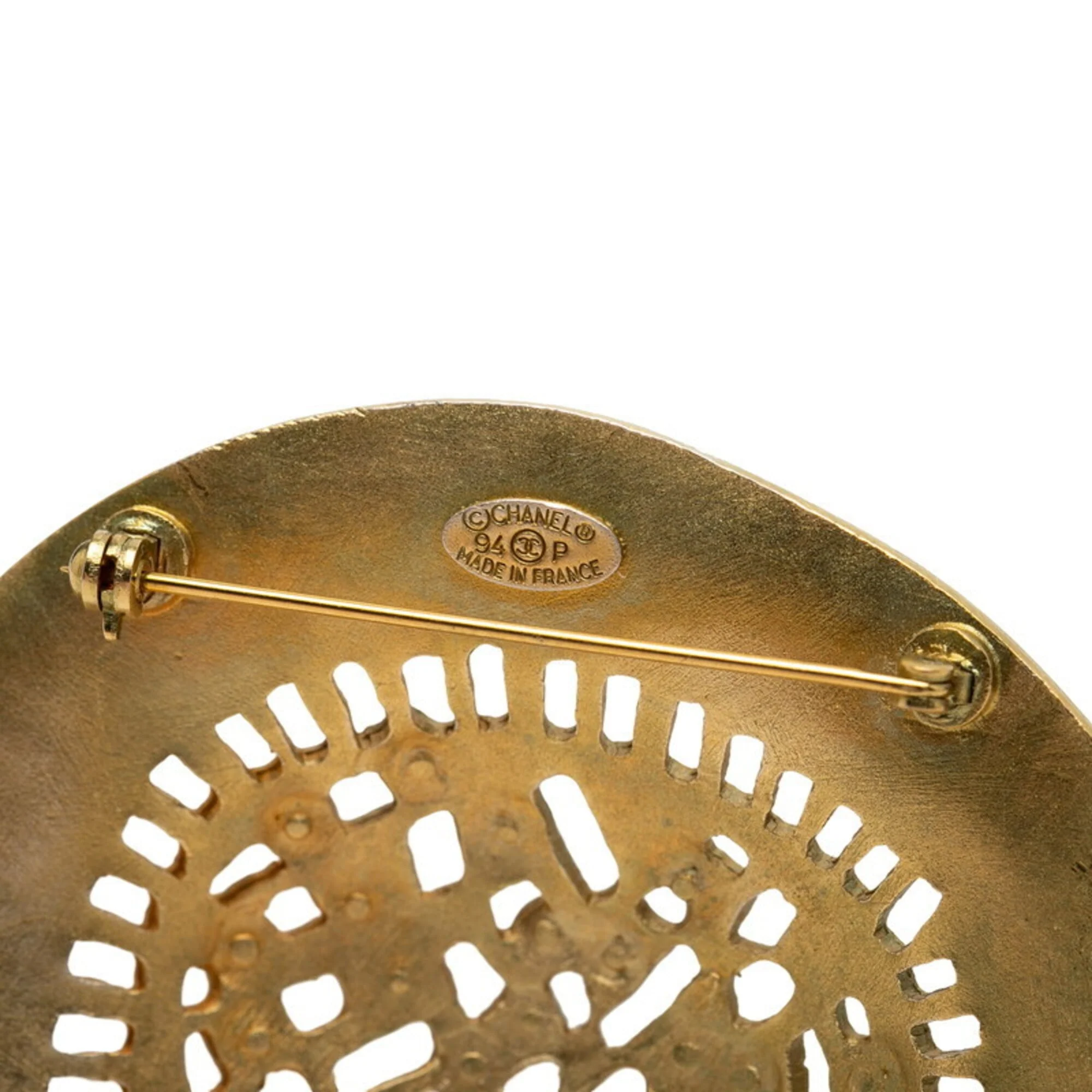 Vintage Straw Hat Motif Vintage Brooch Metal - Image 3