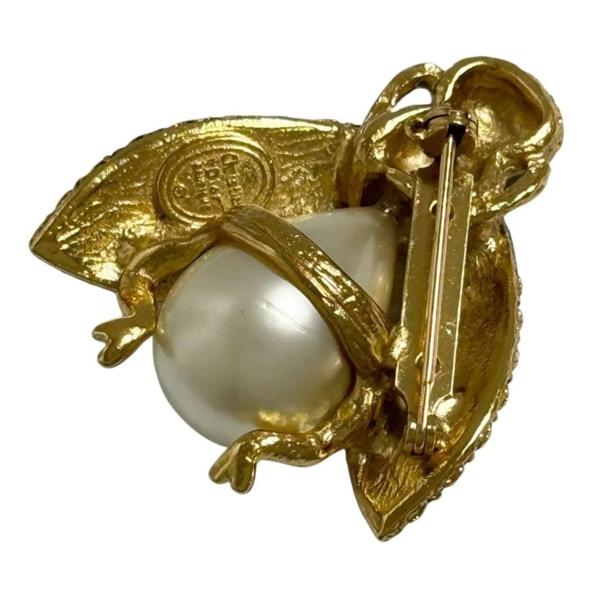 Brooch Artificial Pearl and Metal - Image 2