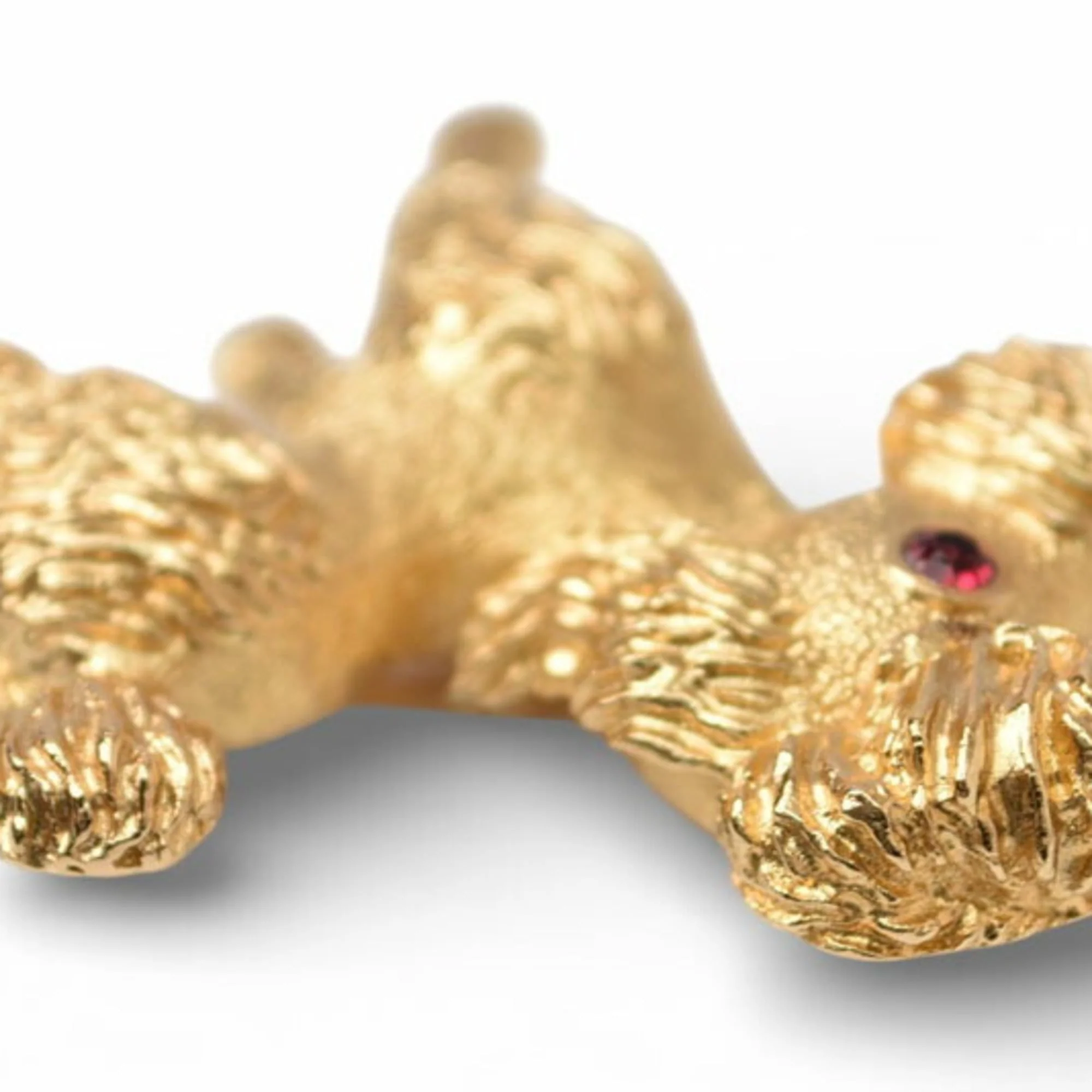 Toy Poodle Brooch Gold with Rhinestone - Image 5